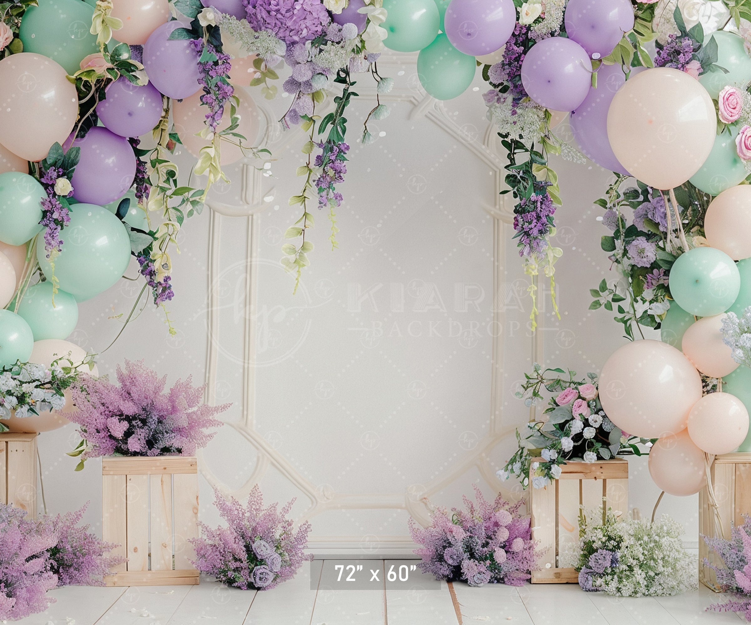 Pastel Floral Balloon Archway Backdrop