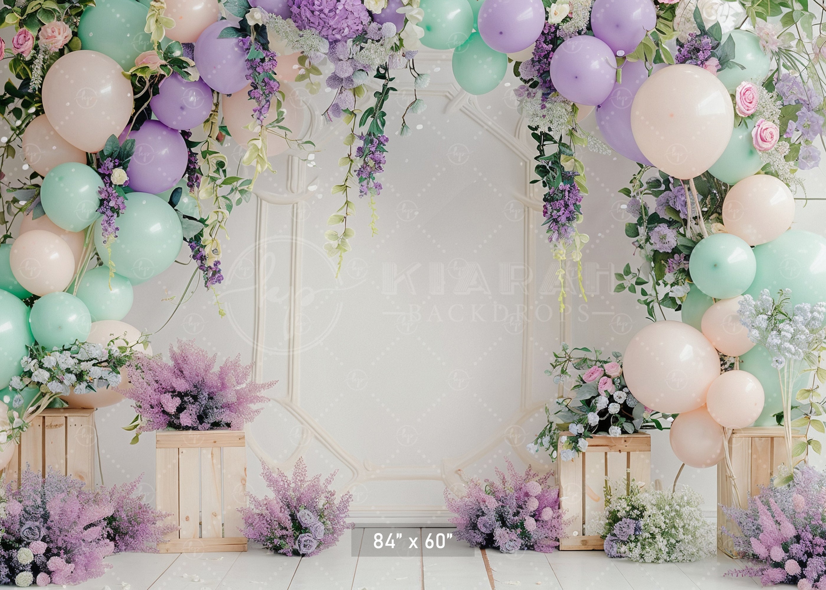 Pastel Floral Balloon Archway Backdrop