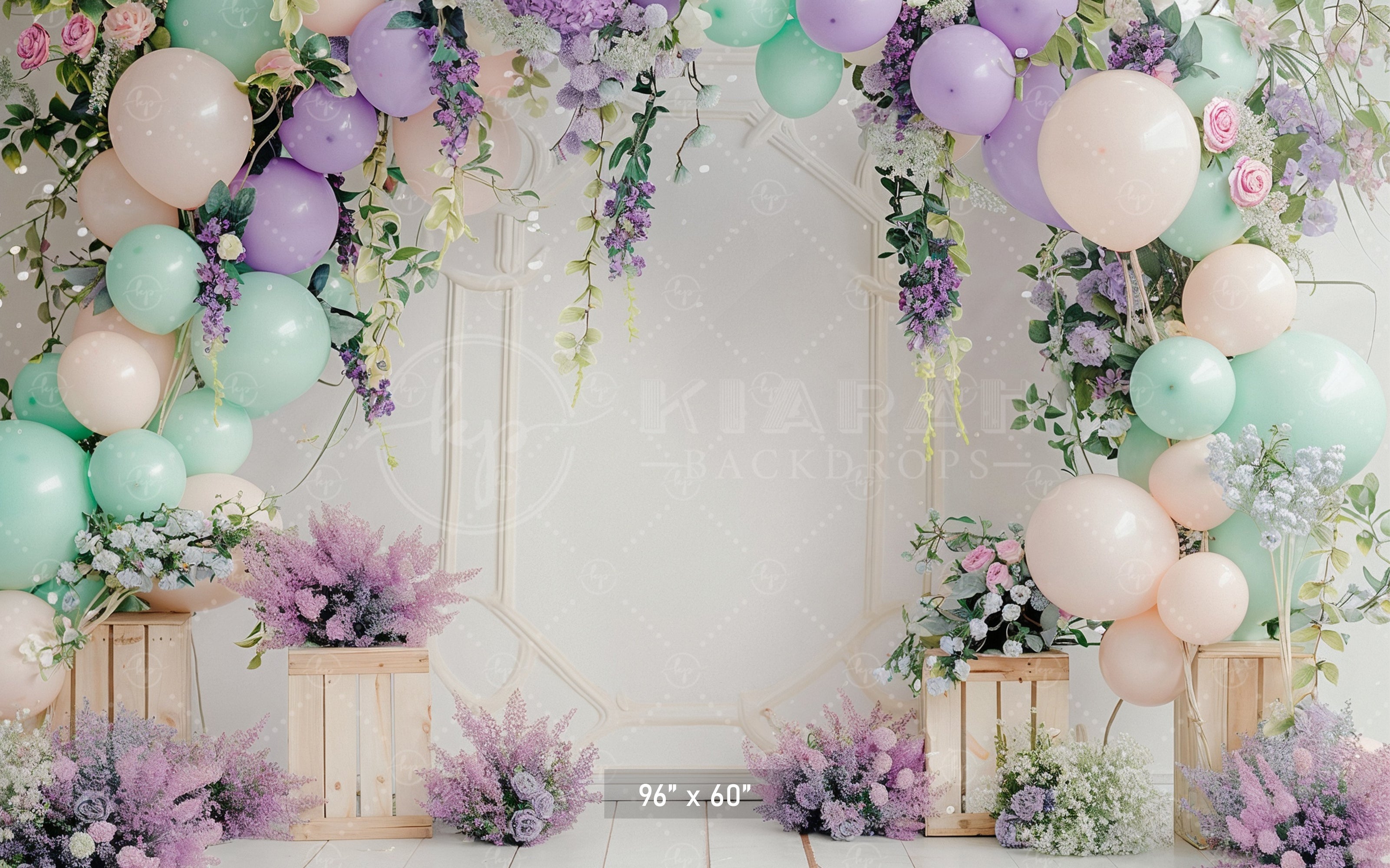 Pastel Floral Balloon Archway Backdrop