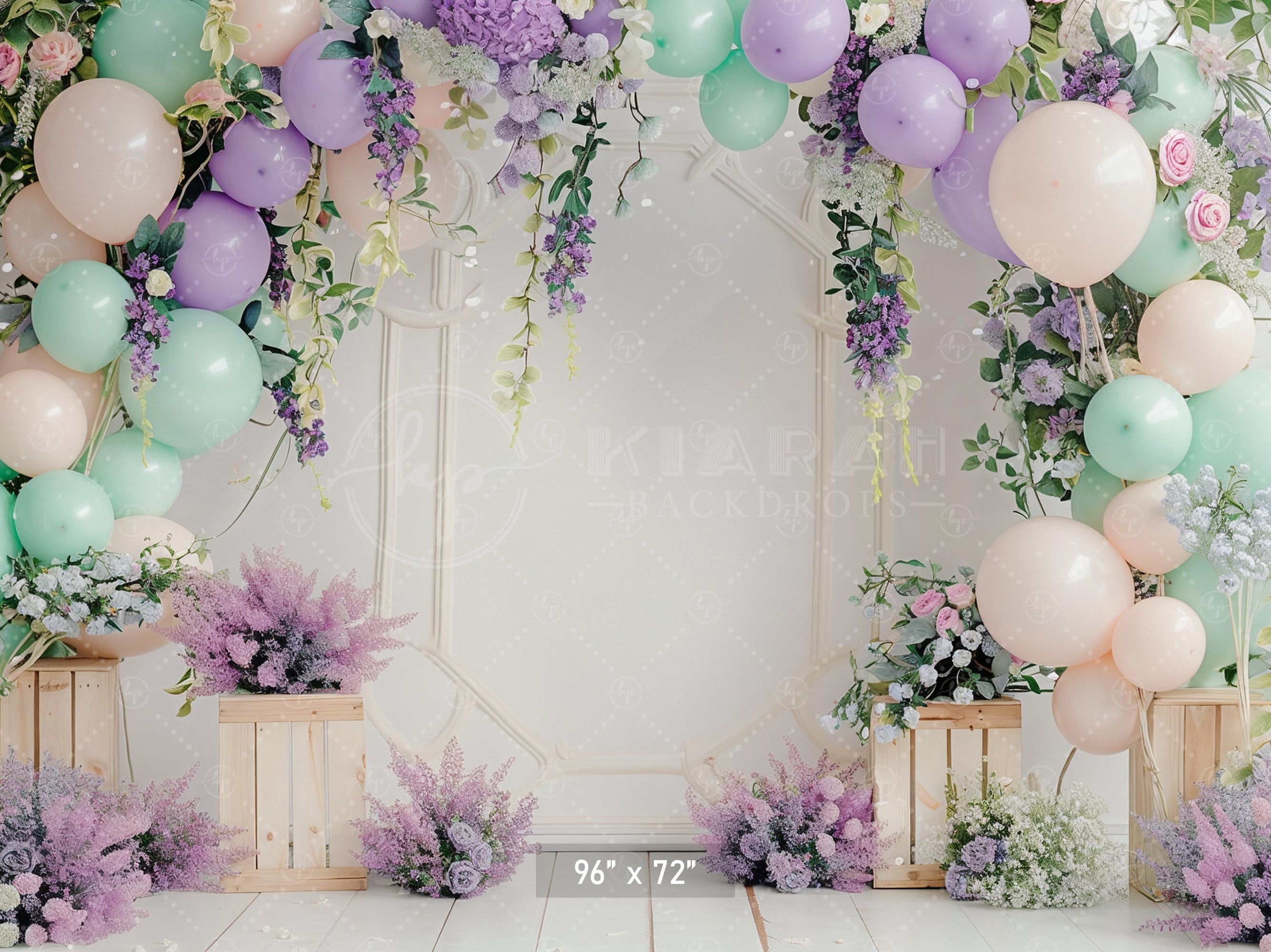 Pastel Floral Balloon Archway Backdrop