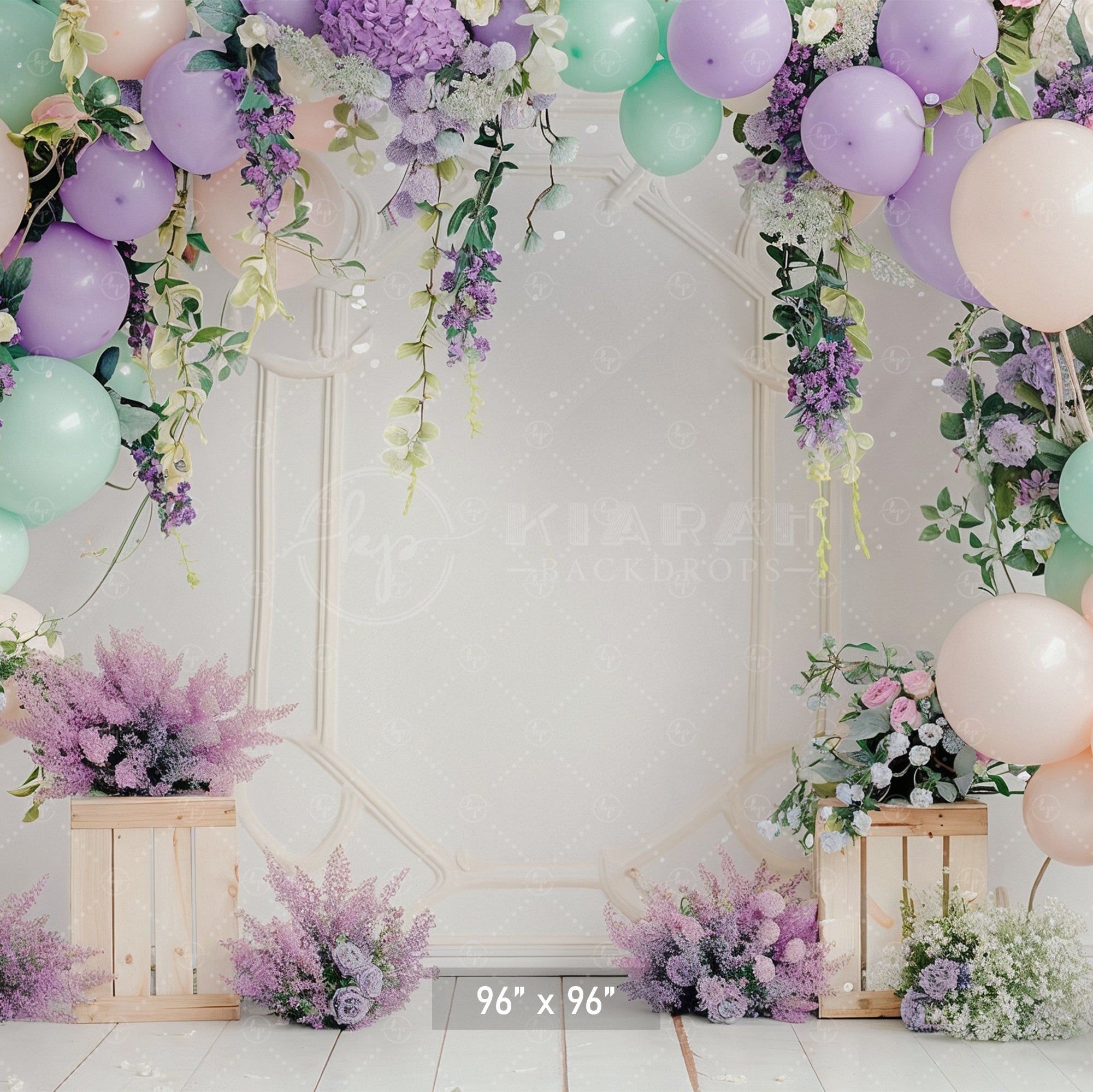 Pastel Floral Balloon Archway Backdrop
