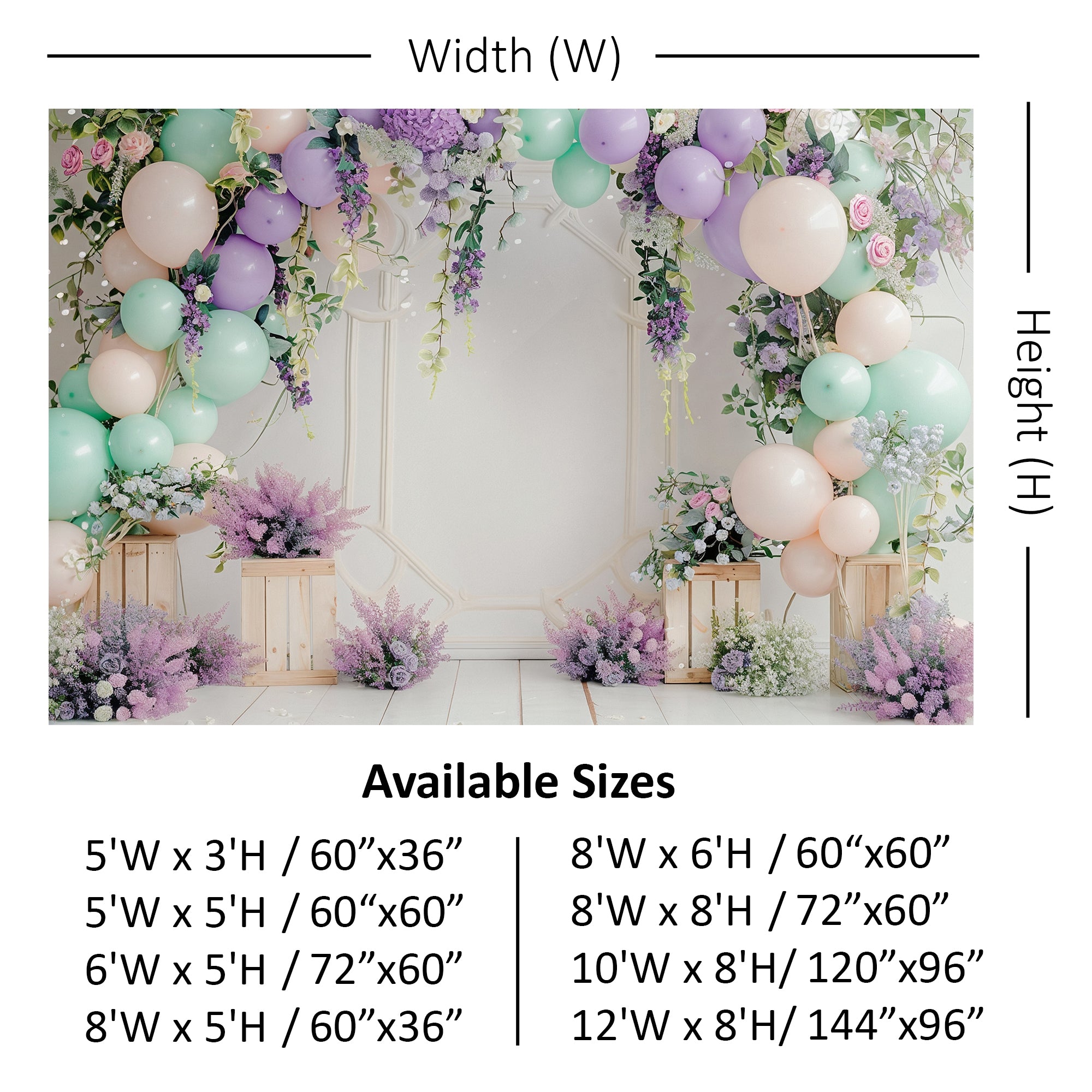 Pastel Floral Balloon Archway Backdrop