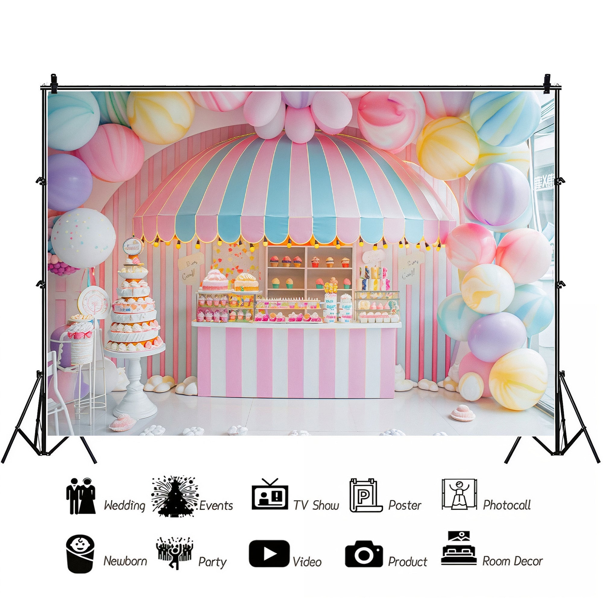 Candy Shop Sweet Treats Bakcdrop