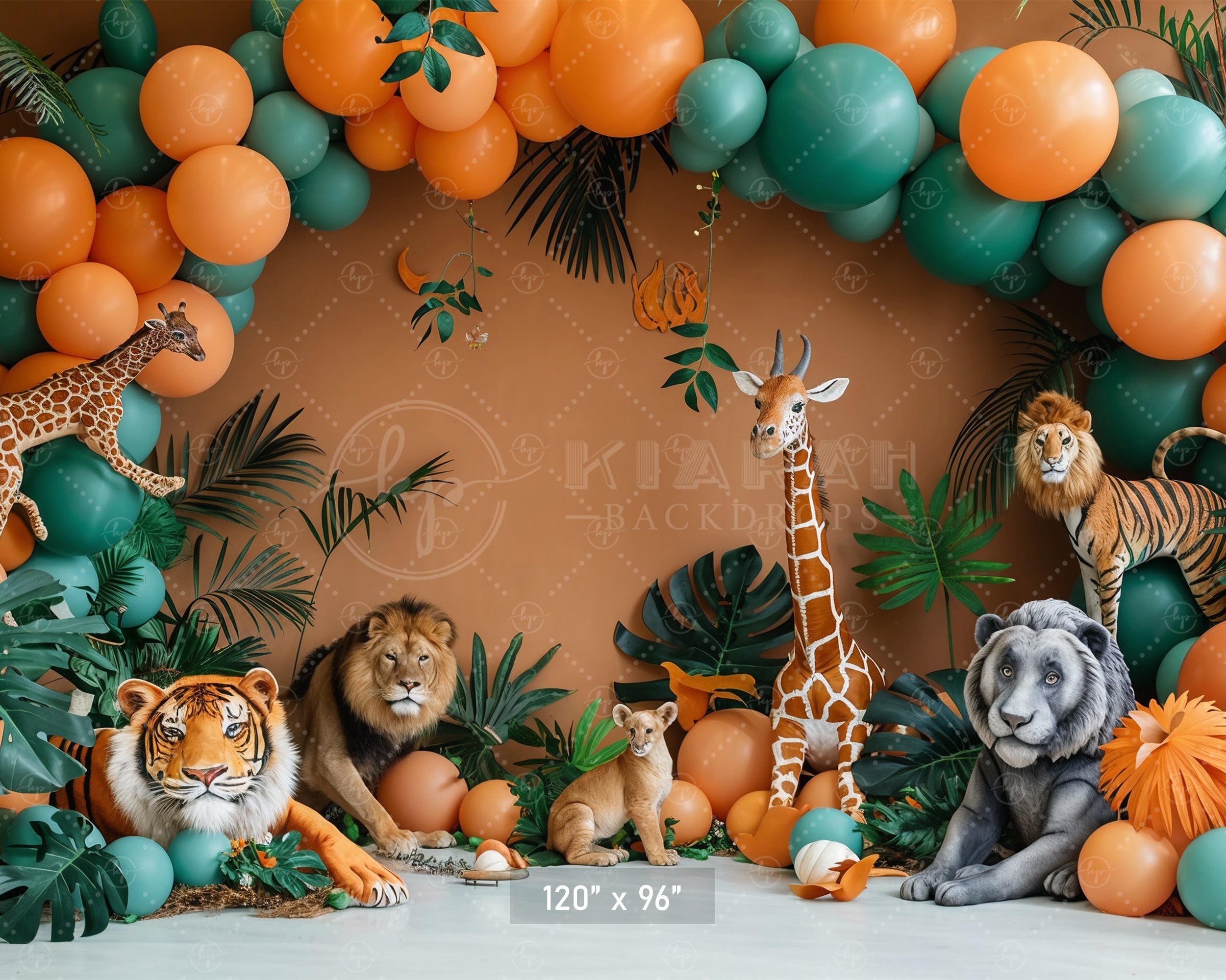 Jungle Safari Balloon Adventure Backdrop