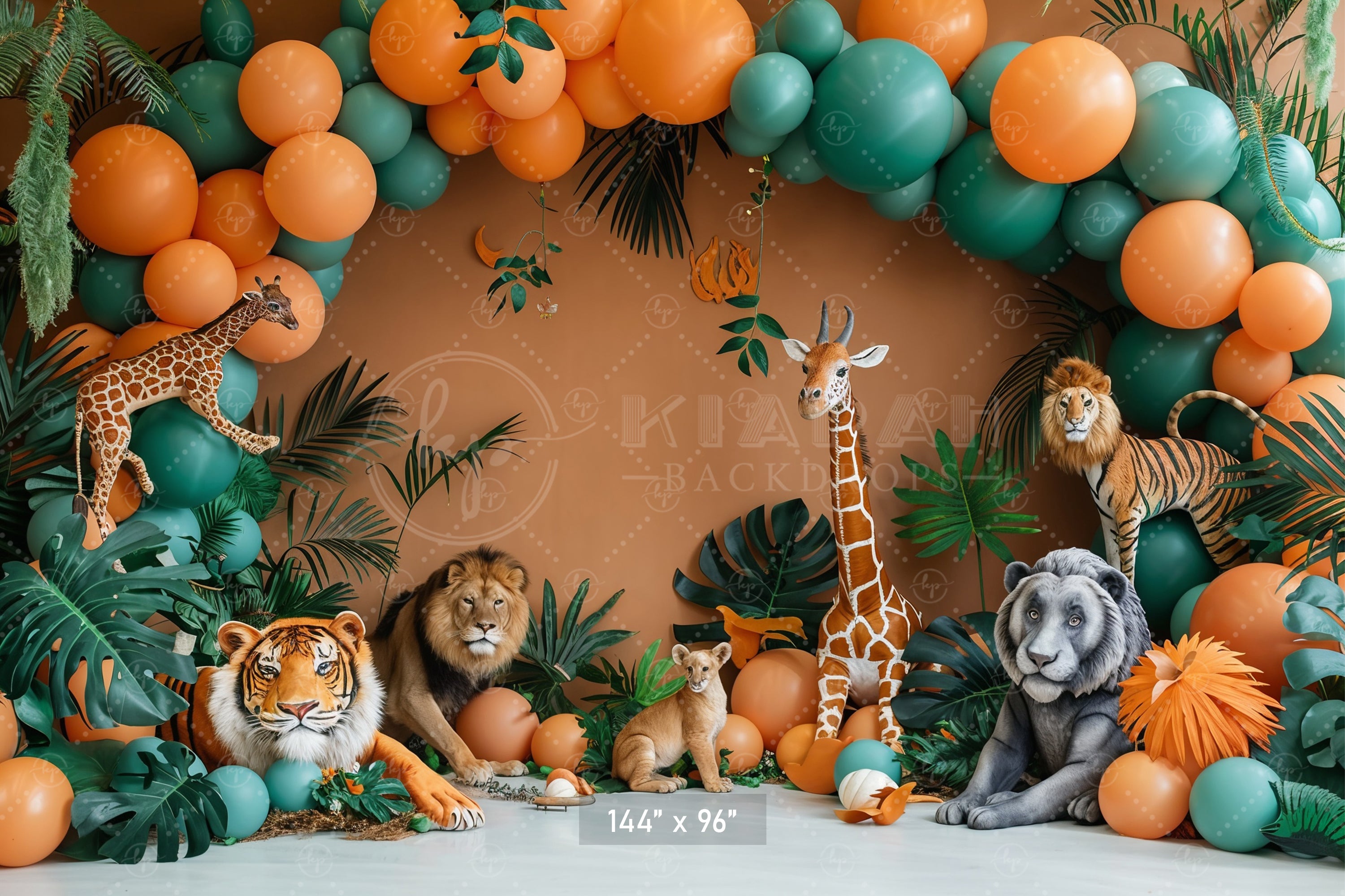 Jungle Safari Balloon Adventure Backdrop
