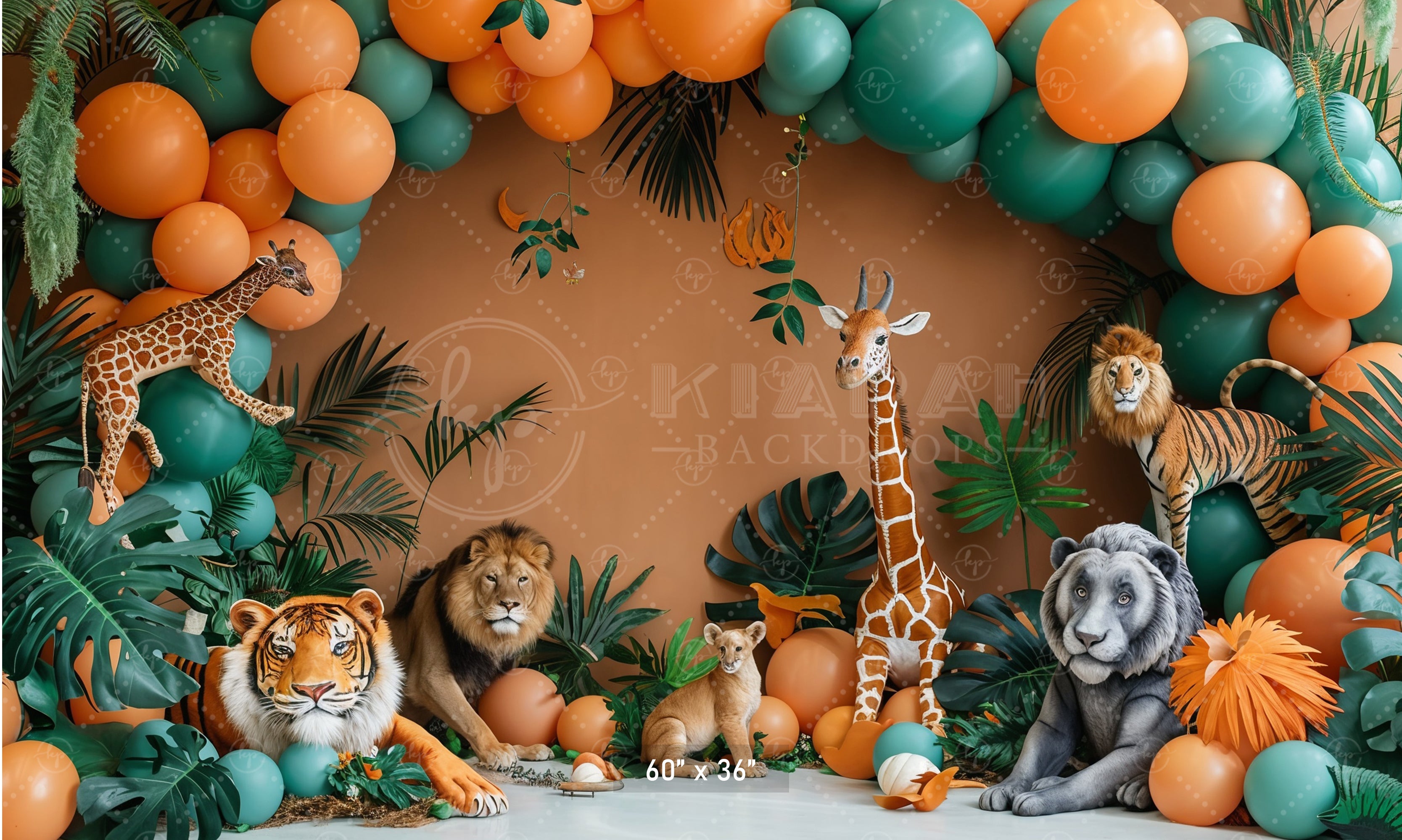 Jungle Safari Balloon Adventure Backdrop