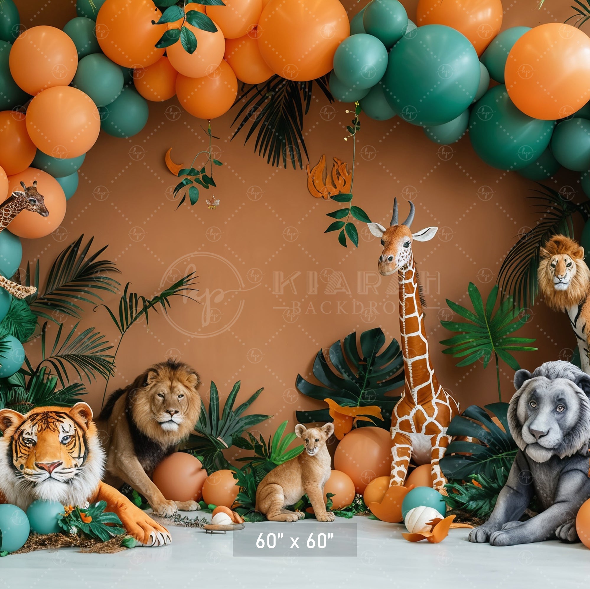 Jungle Safari Balloon Adventure Backdrop