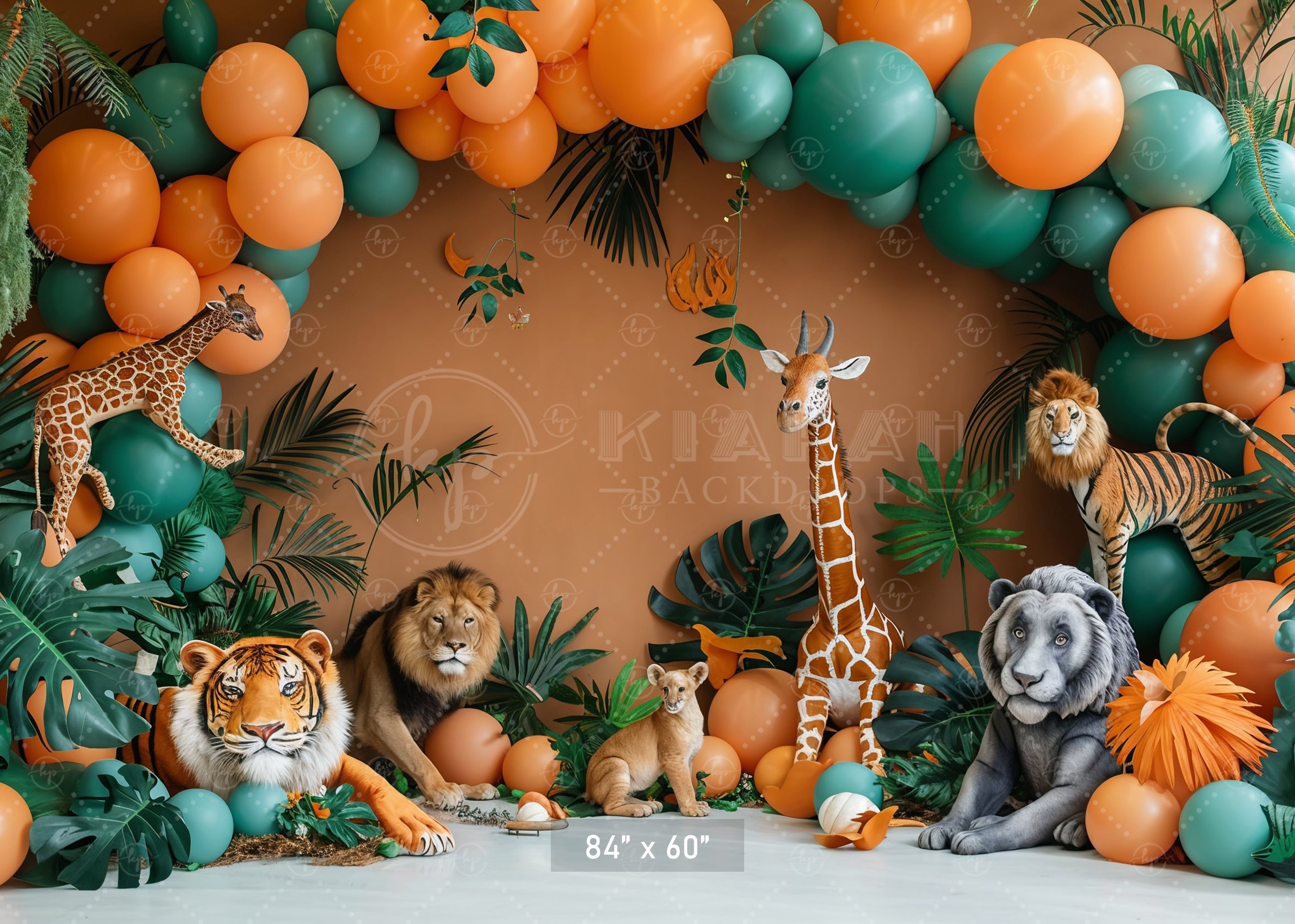Jungle Safari Balloon Adventure Backdrop