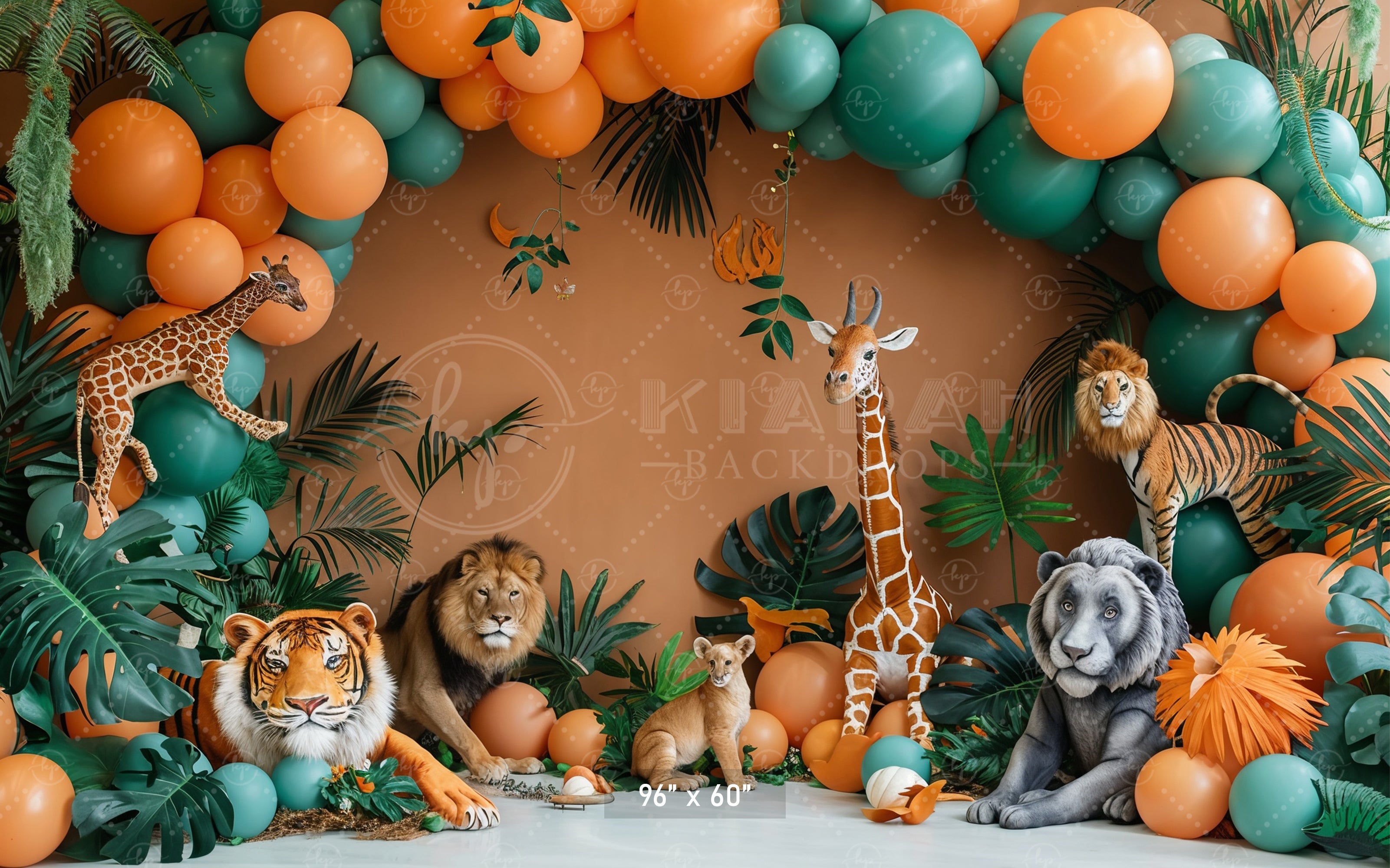 Jungle Safari Balloon Adventure Backdrop