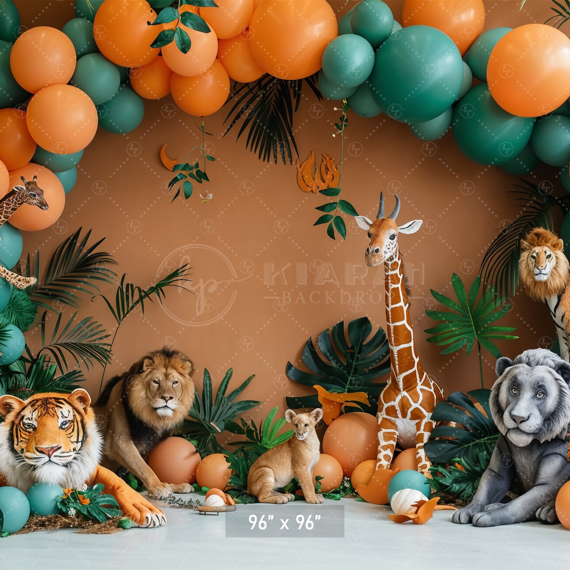 Jungle Safari Balloon Adventure Backdrop