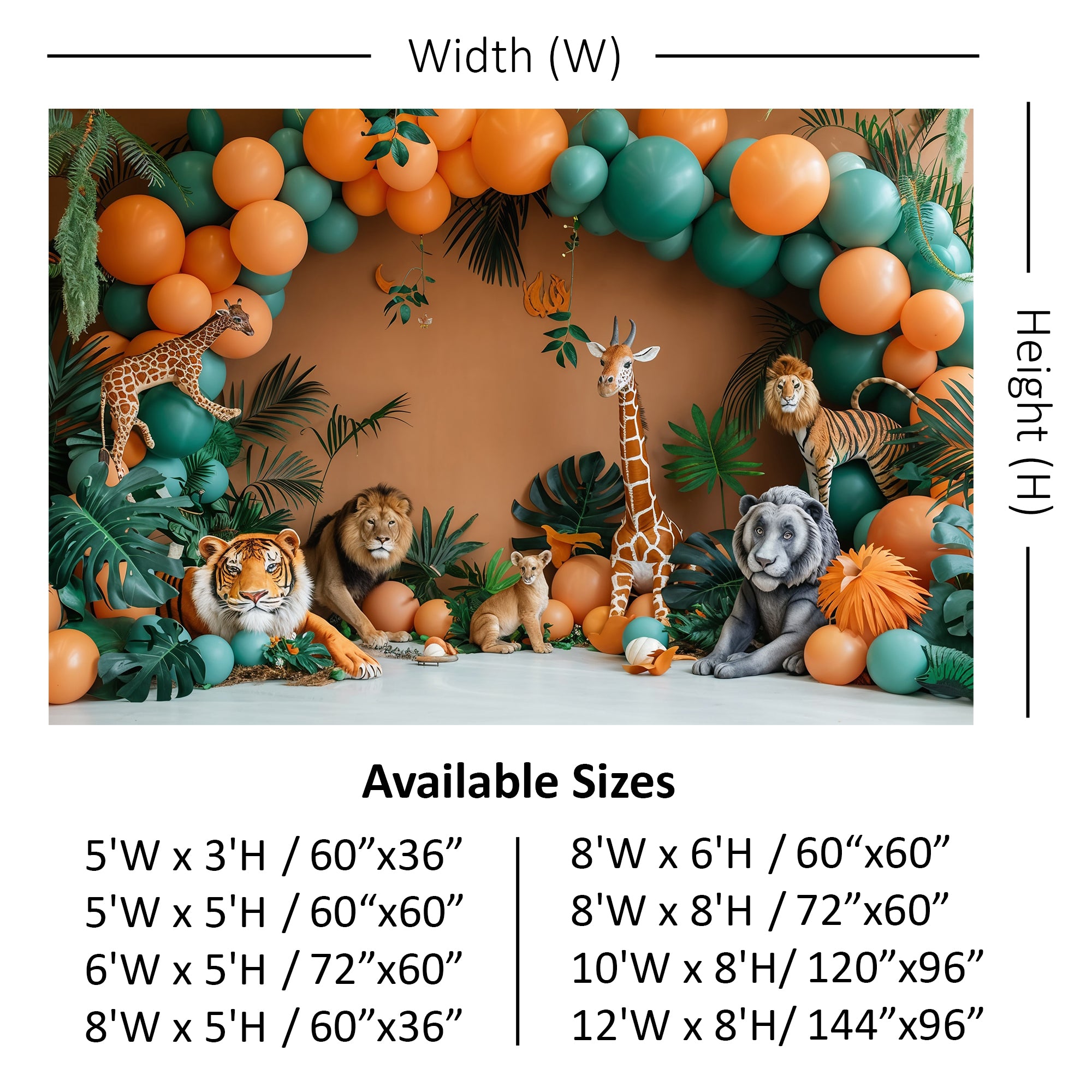 Jungle Safari Balloon Adventure Backdrop