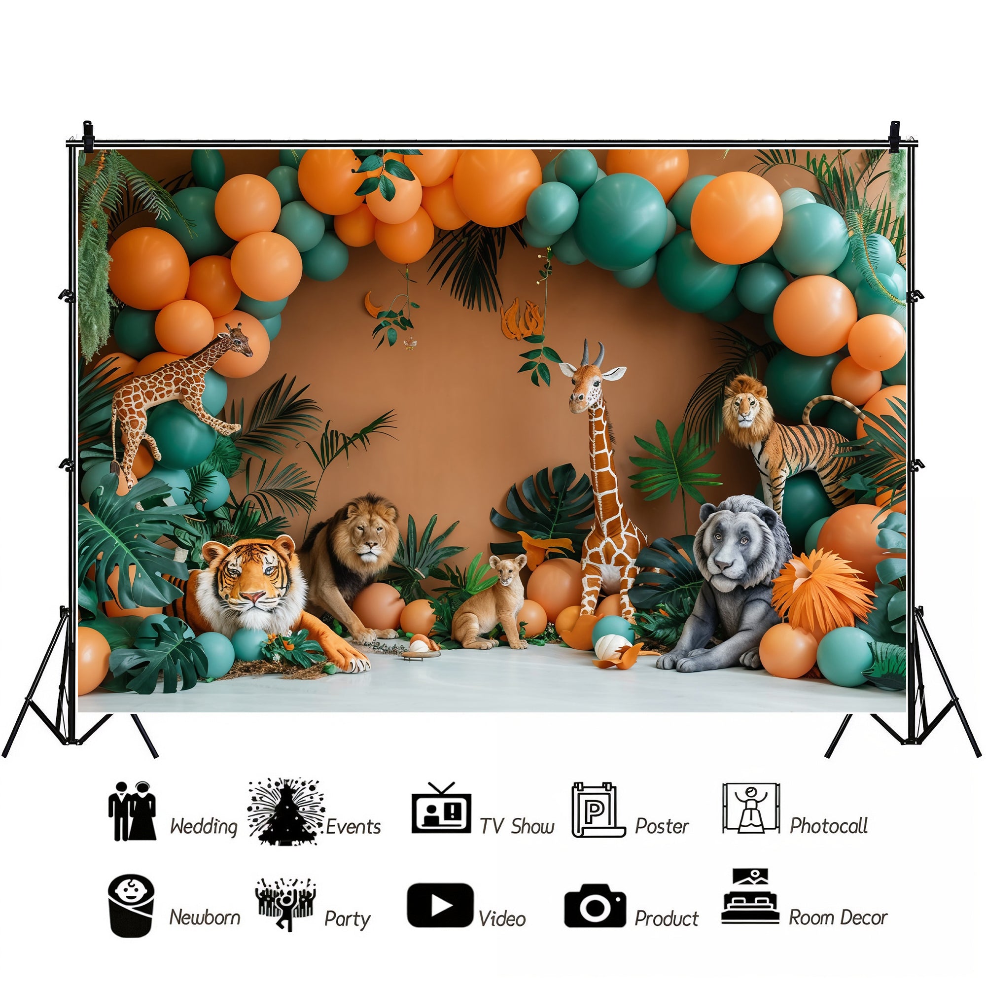 Jungle Safari Balloon Adventure Backdrop