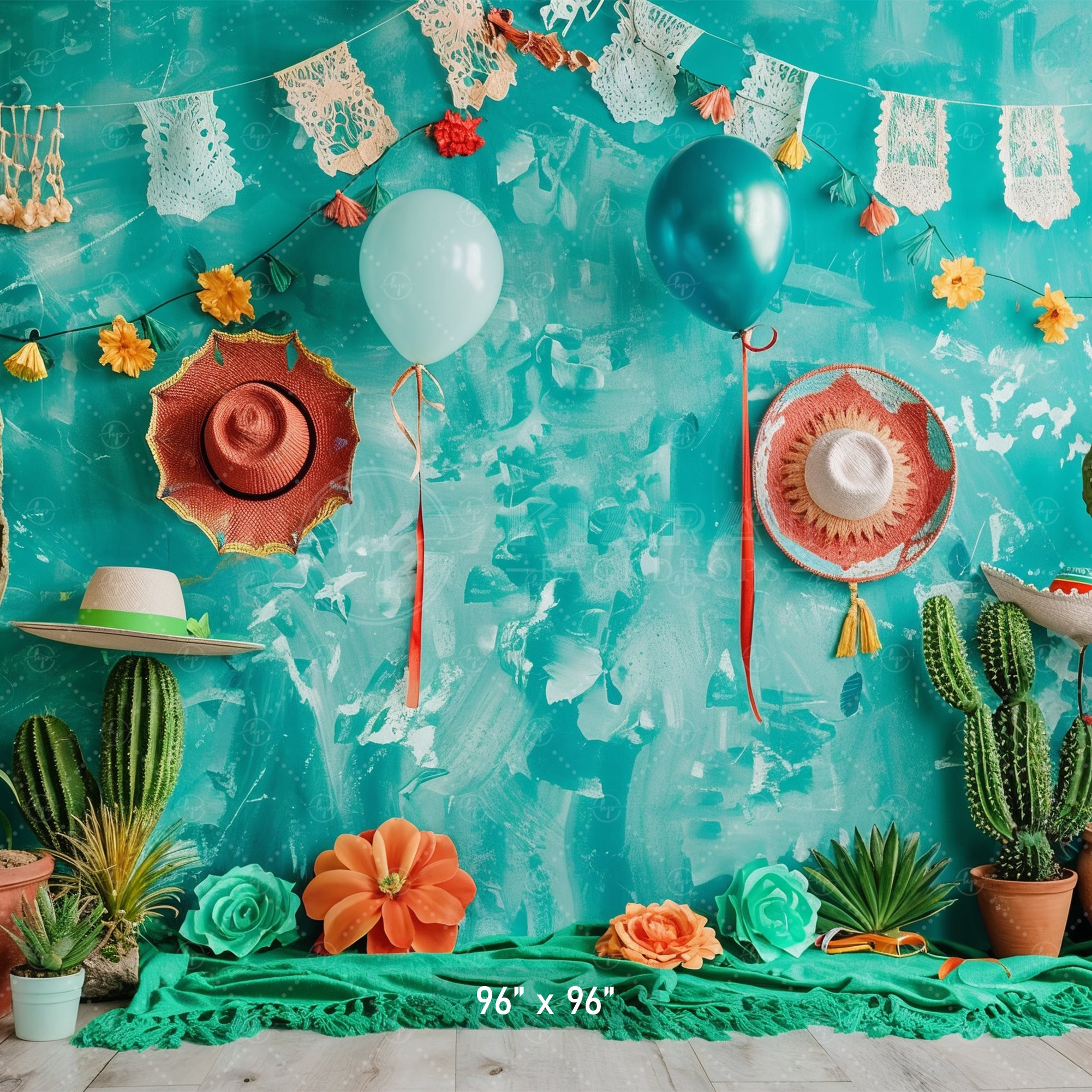 Fiesta Cactus Party Backdrop