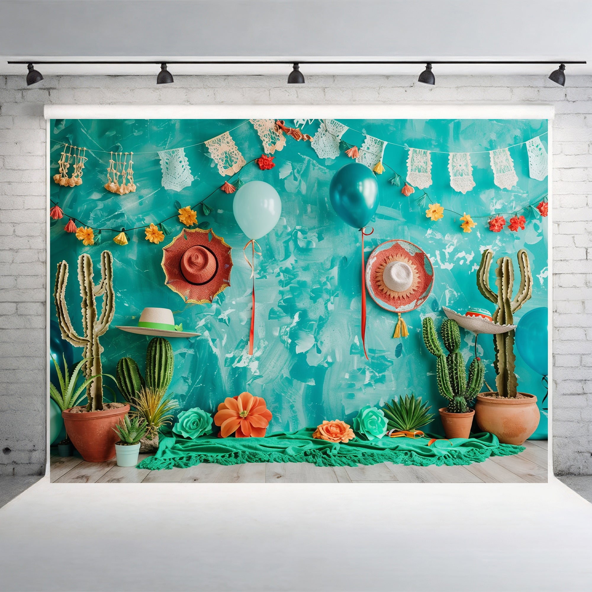 Fiesta Cactus Party Backdrop
