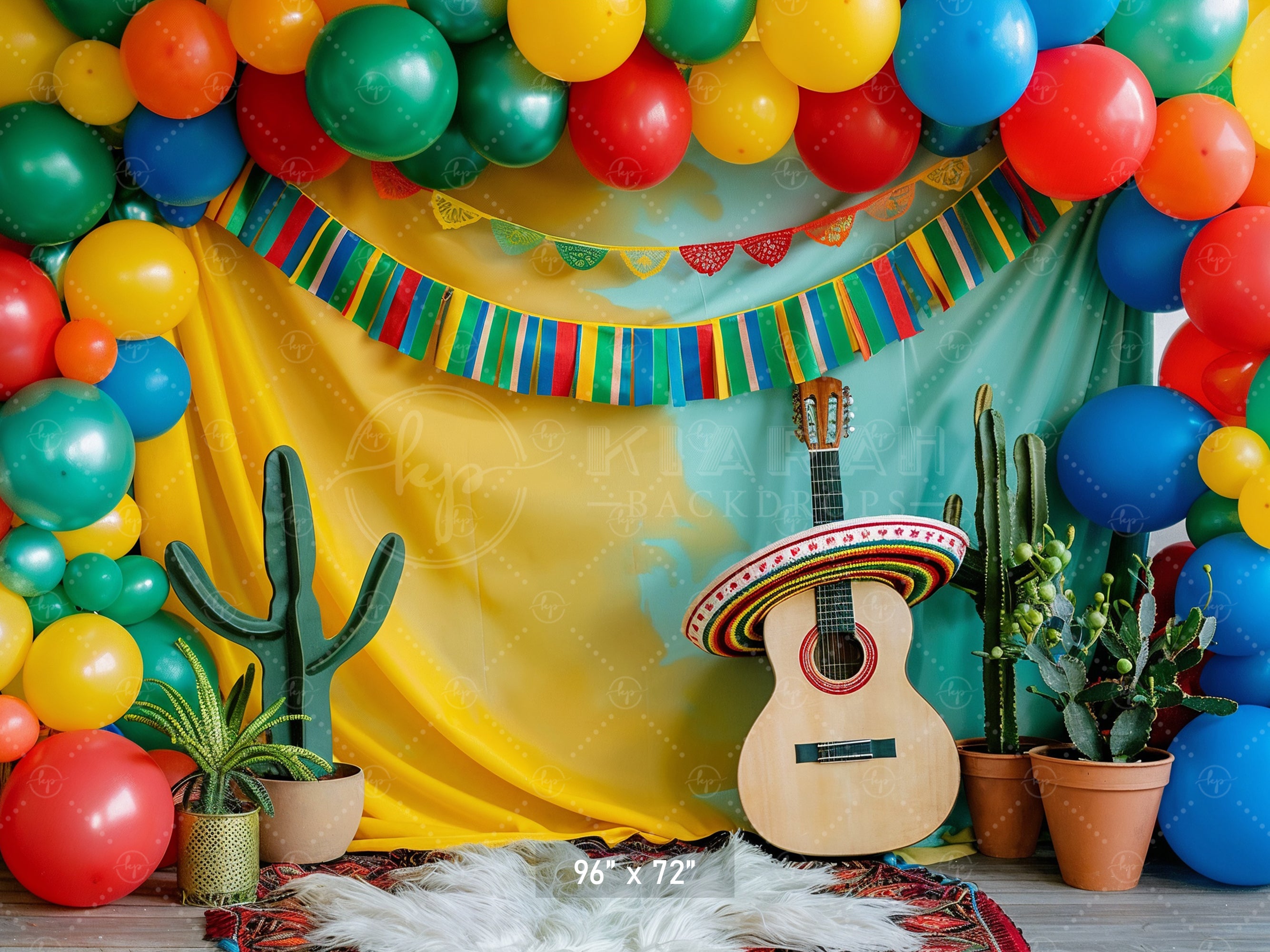 Mexican Fiesta Guitar and Cactus