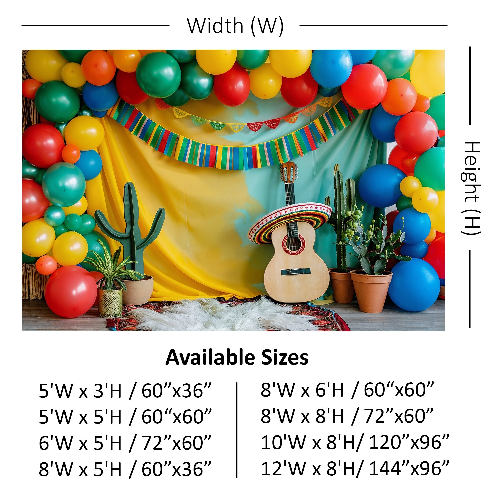 Mexican Fiesta Guitar and Cactus