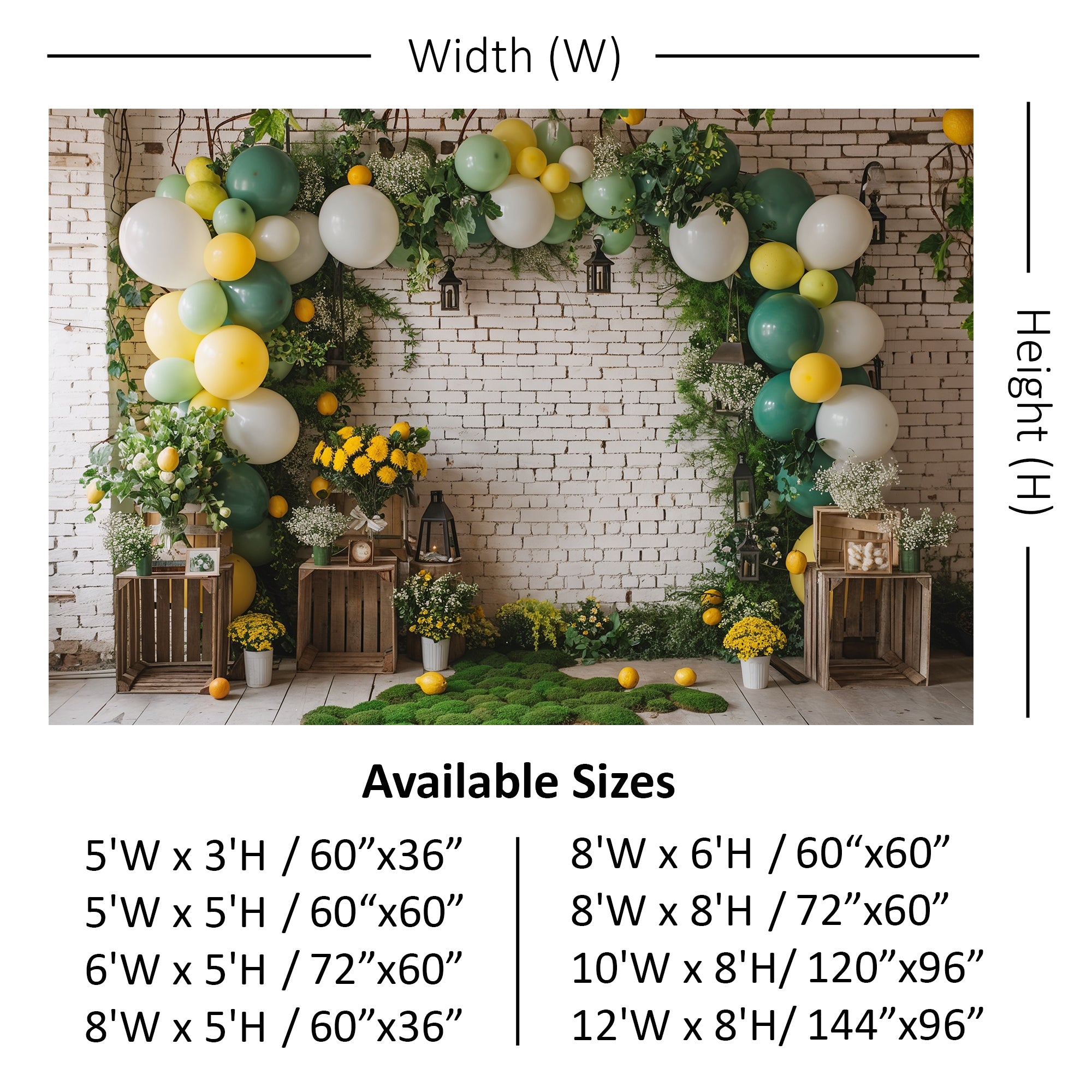 Lemon Garden Rustic Arch Backdrop – Kiarah Backdrops
