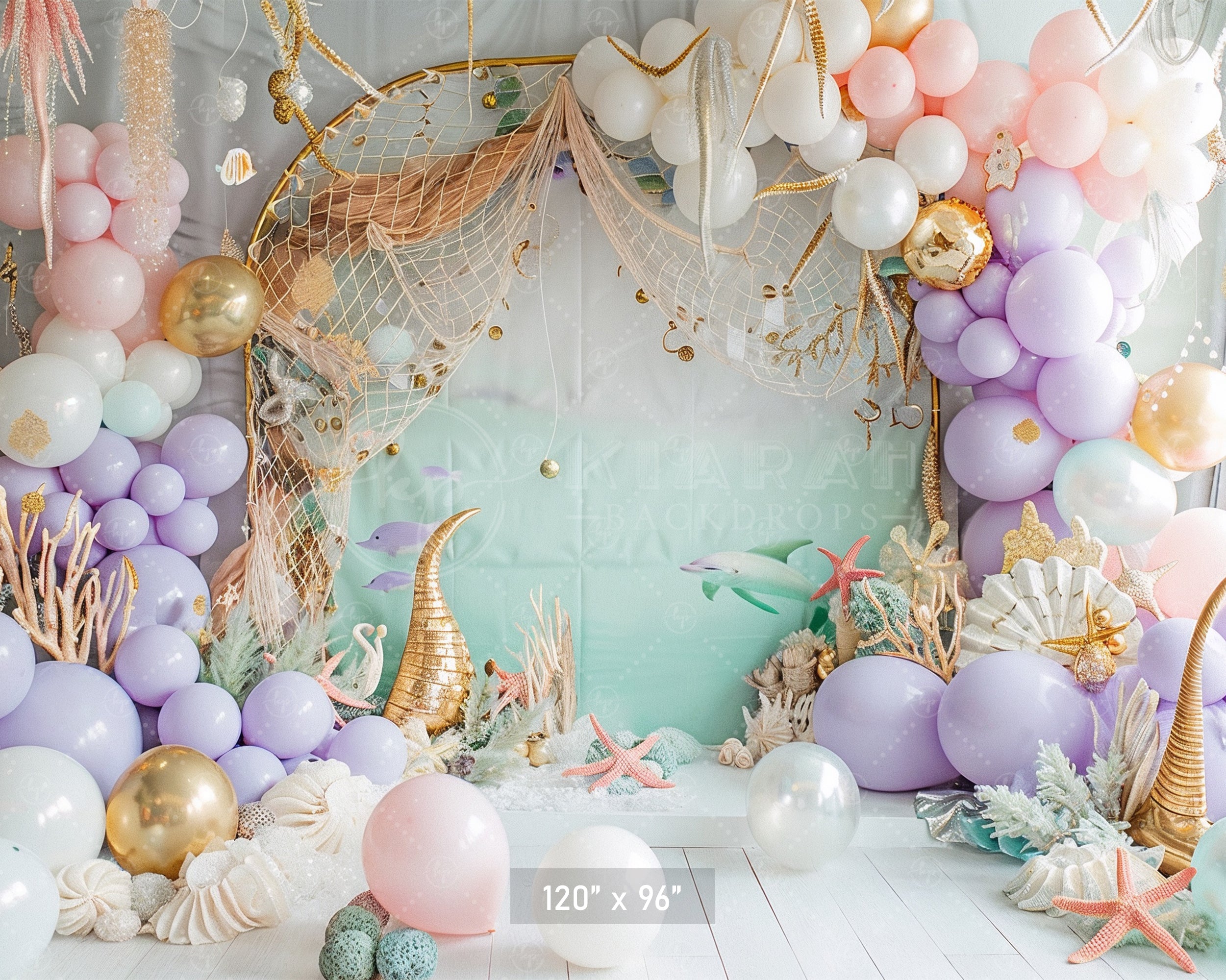 Underwater Mermaid Coral Reef Backdrop