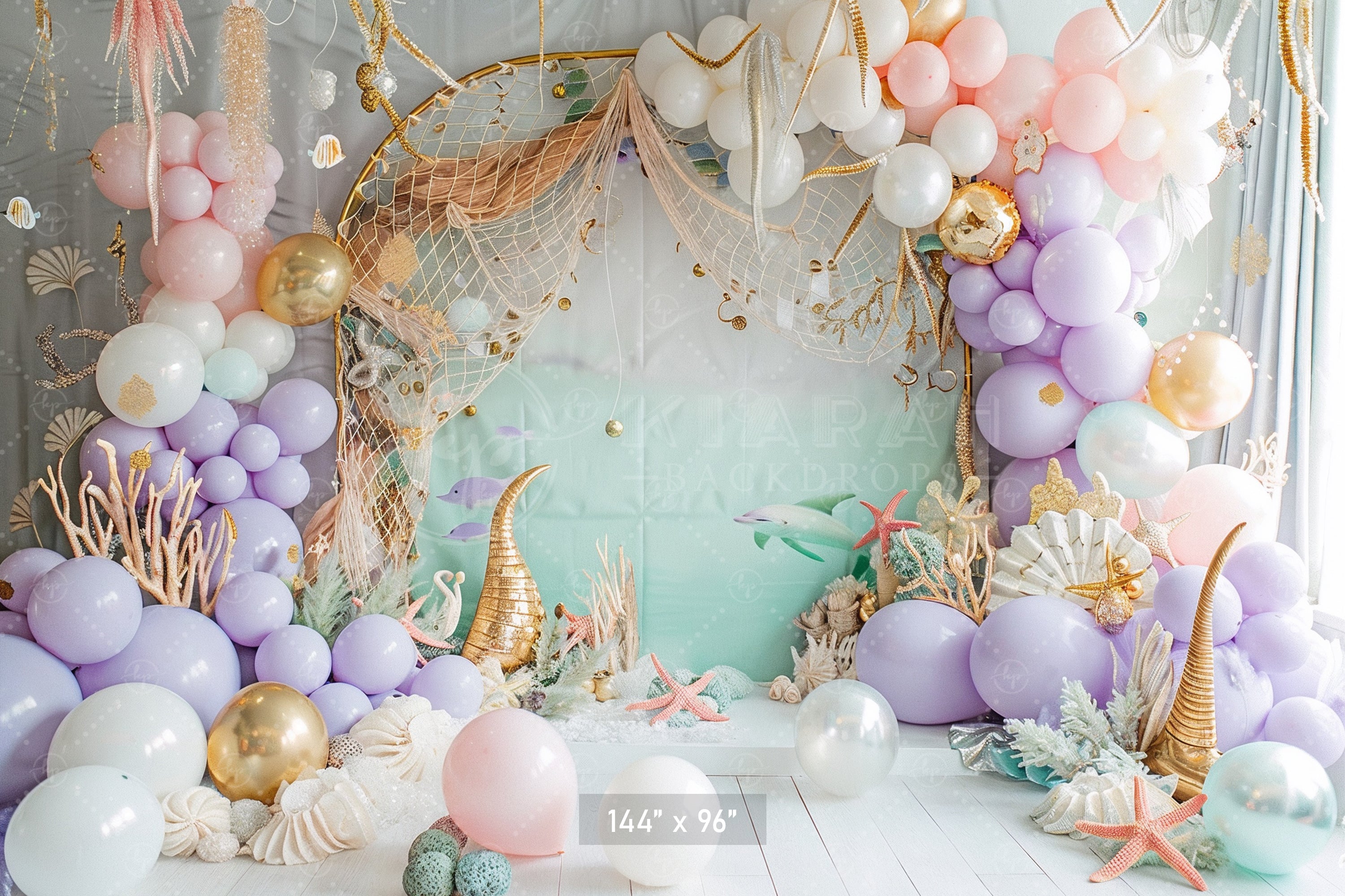 Underwater Mermaid Coral Reef Backdrop