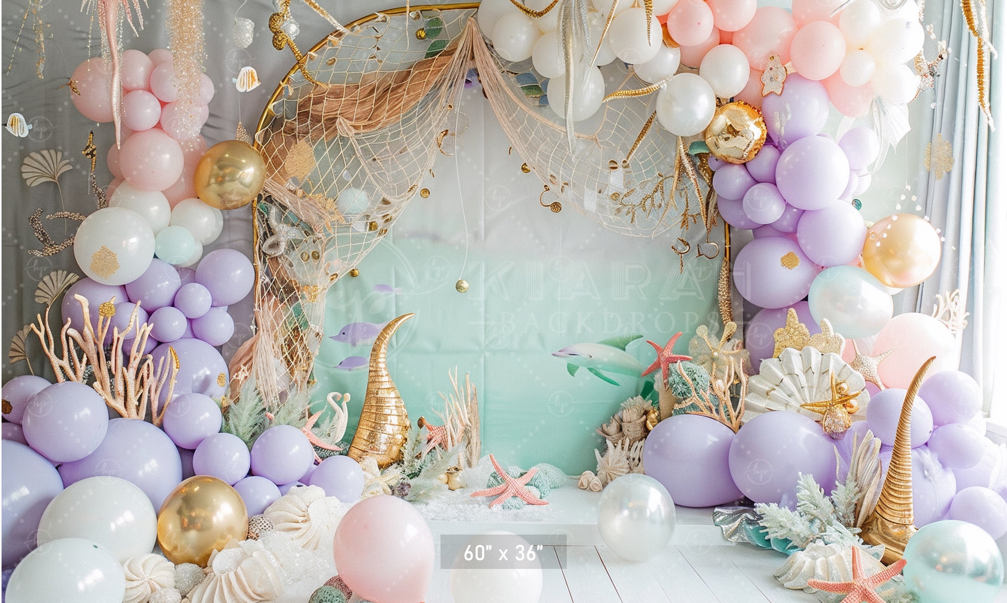 Underwater Mermaid Coral Reef Backdrop