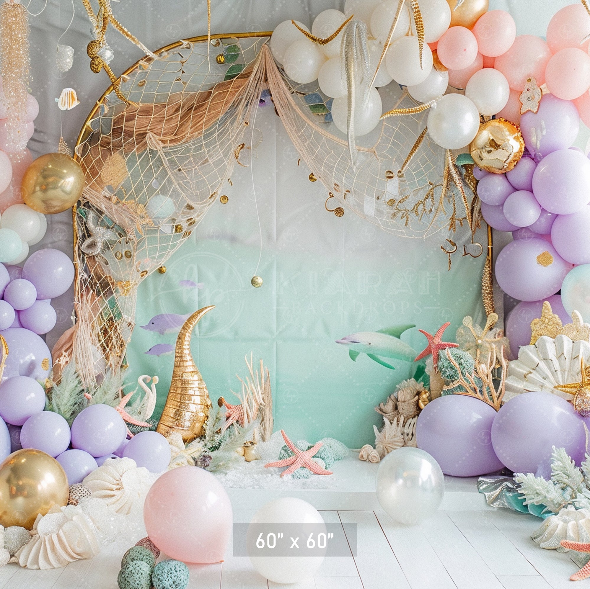 Underwater Mermaid Coral Reef Backdrop