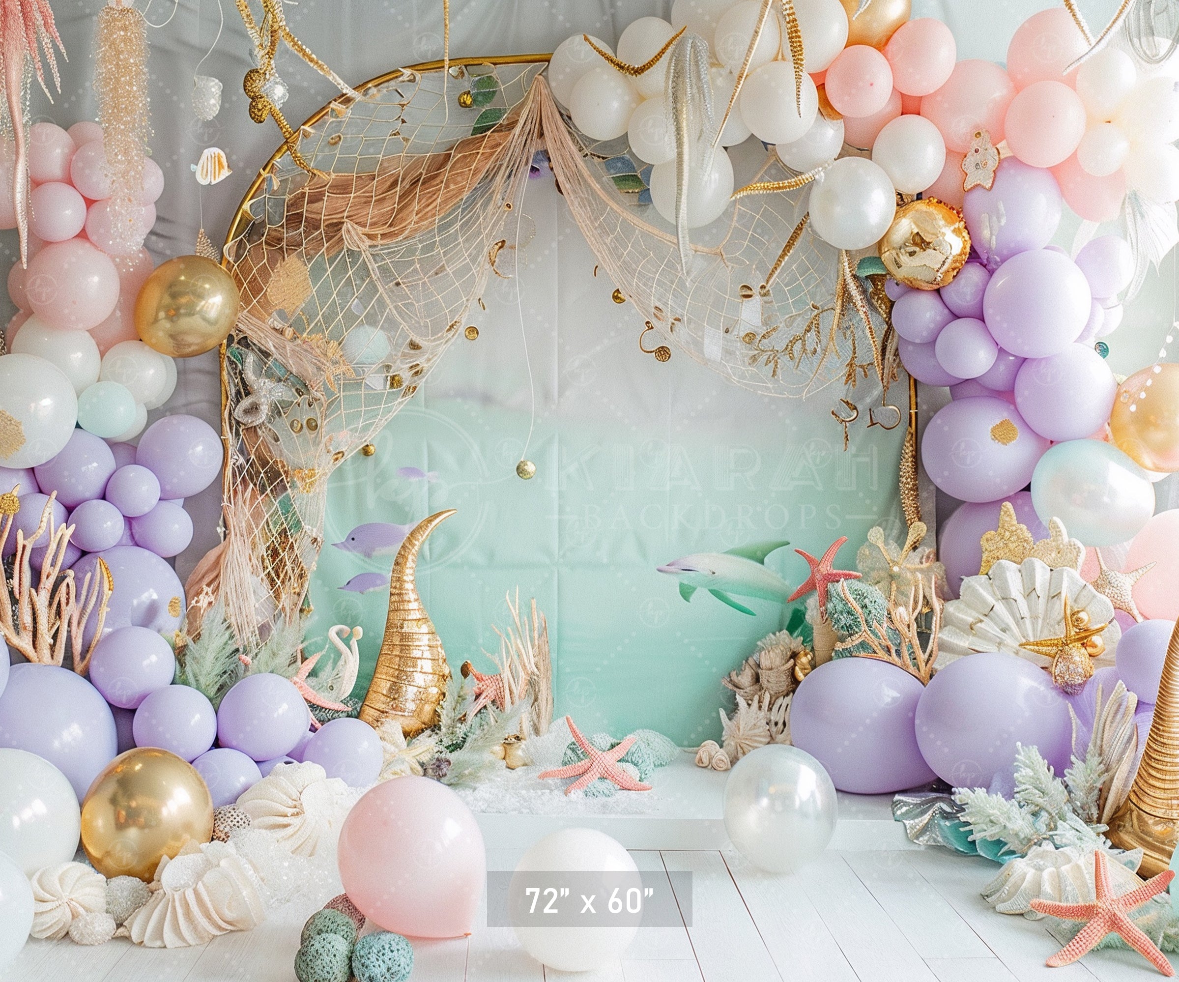 Underwater Mermaid Coral Reef Backdrop