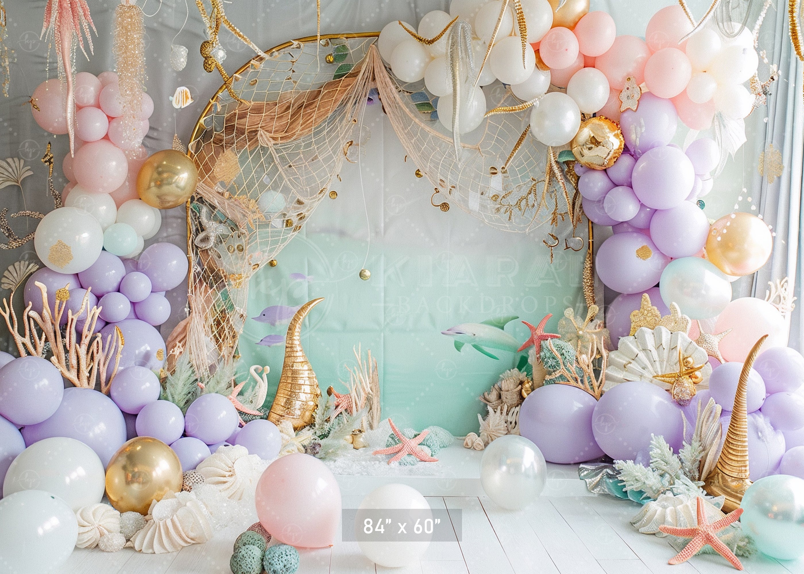 Underwater Mermaid Coral Reef Backdrop