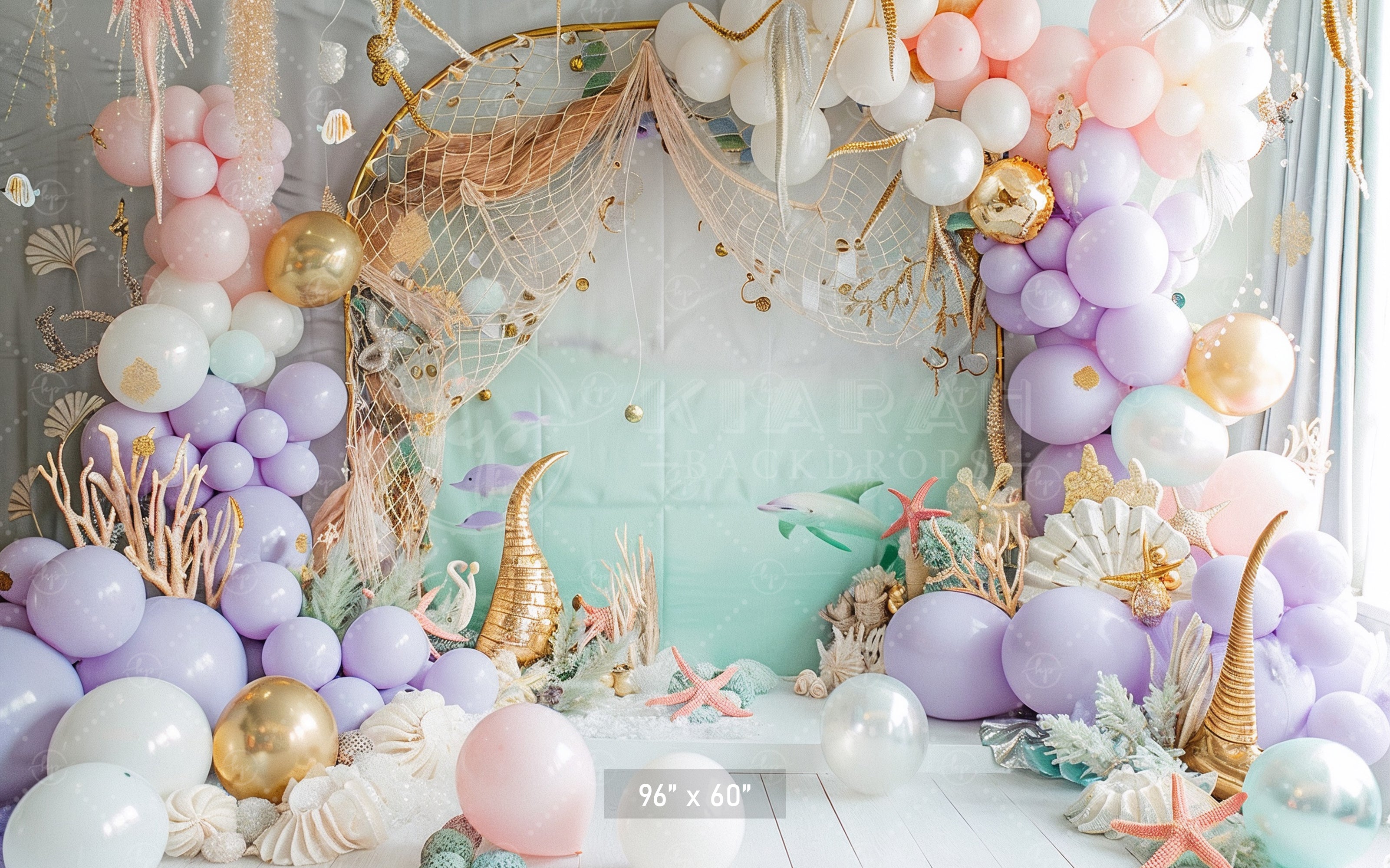 Underwater Mermaid Coral Reef Backdrop