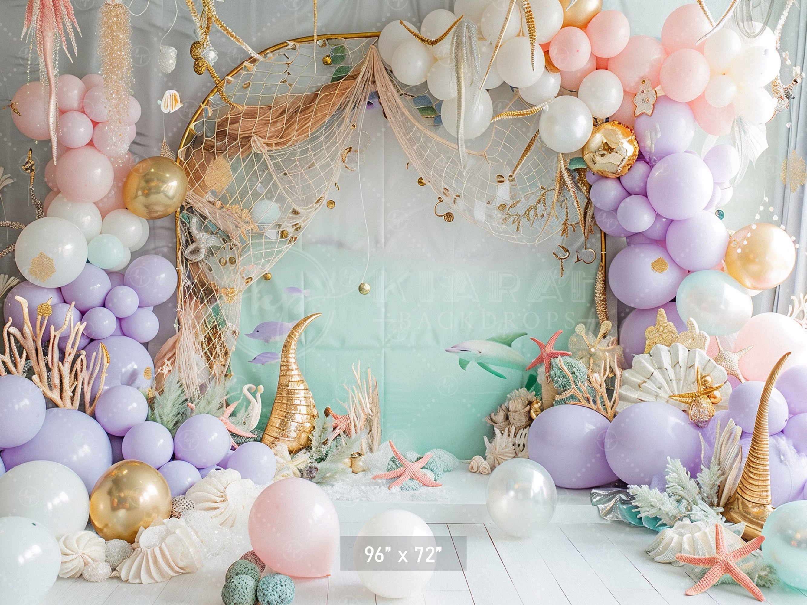 Underwater Mermaid Coral Reef Backdrop