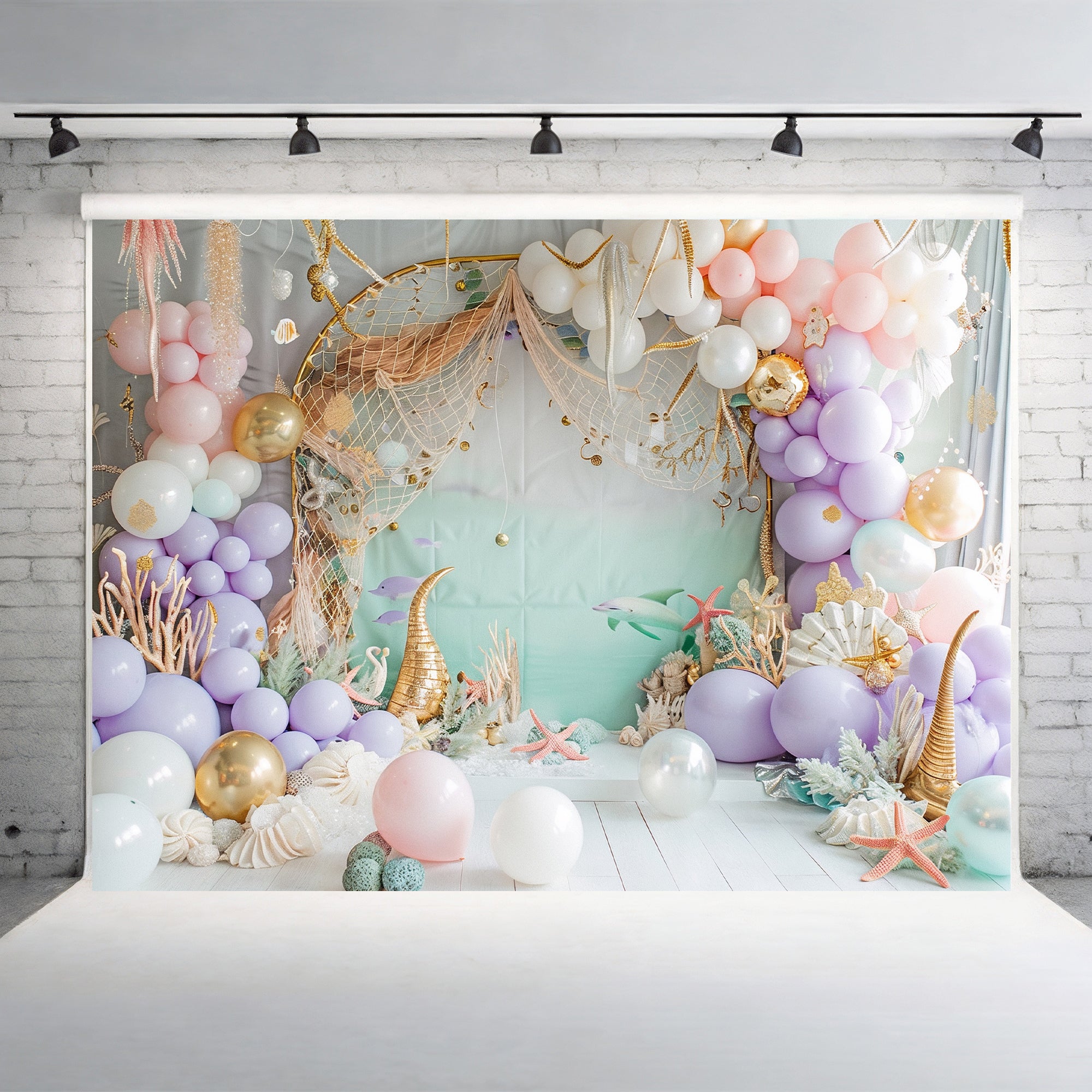 Underwater Mermaid Coral Reef Backdrop