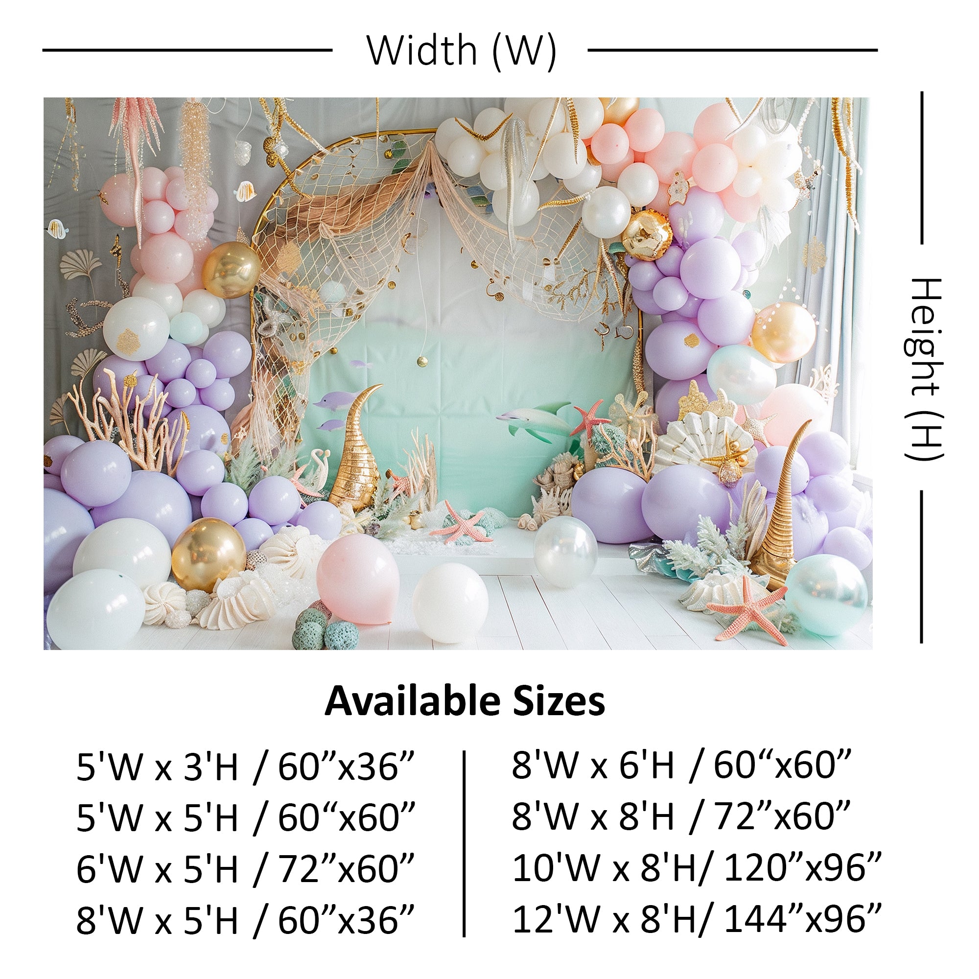 Underwater Mermaid Coral Reef Backdrop