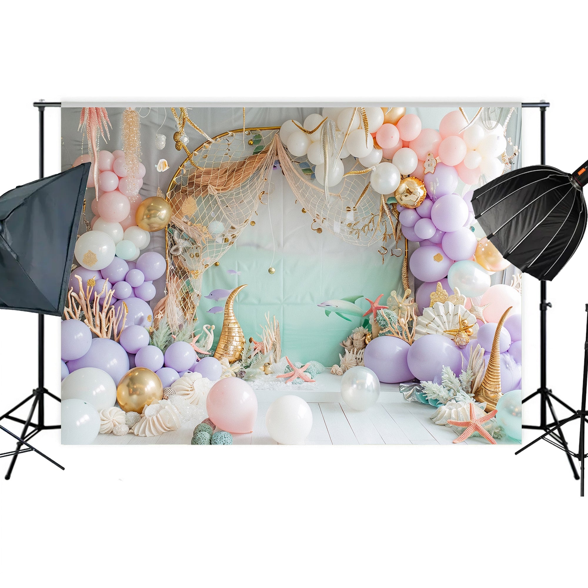 Underwater Mermaid Coral Reef Backdrop