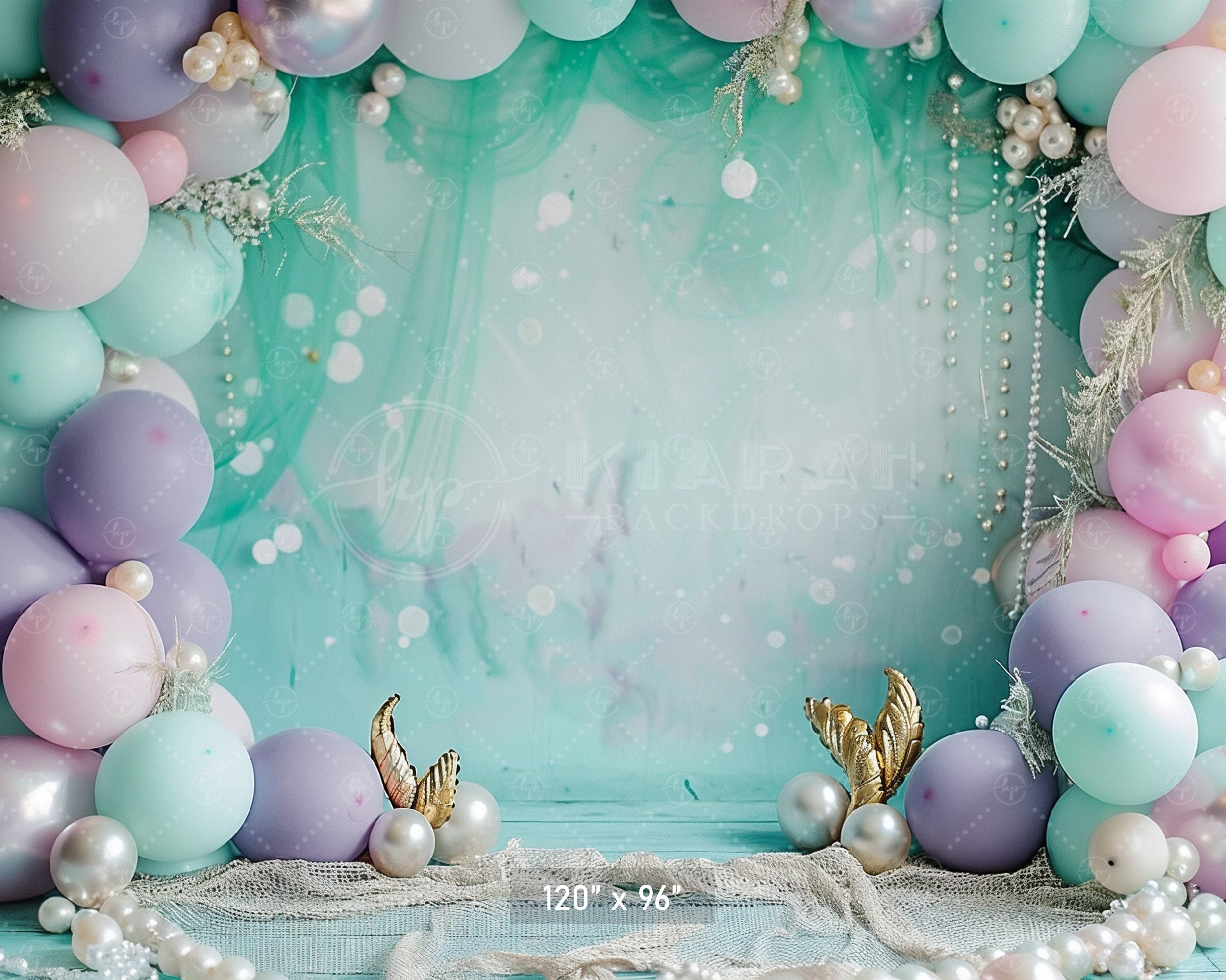 Mermaid Pearls and Pastel Elegance Backdrop