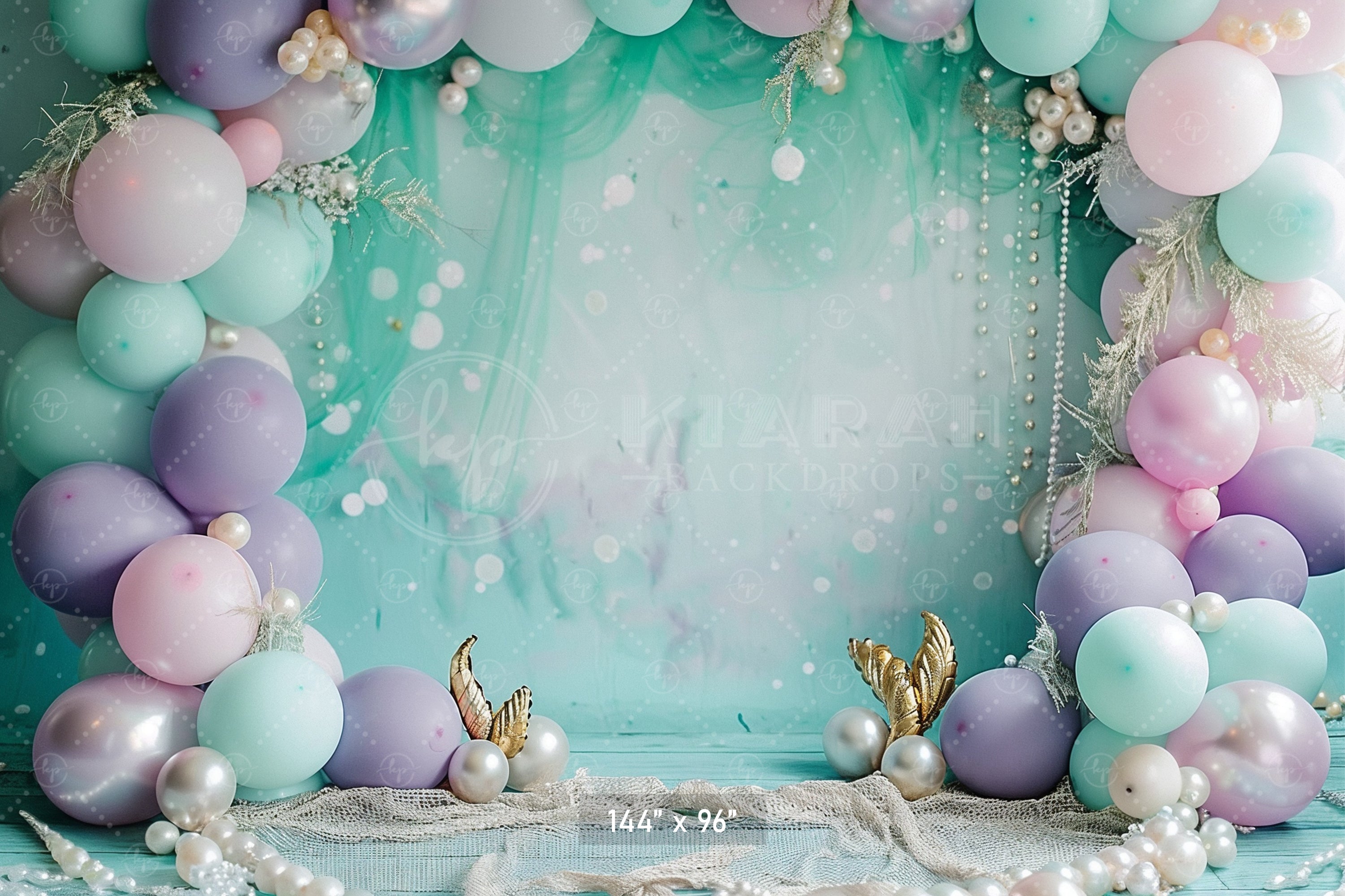 Mermaid Pearls and Pastel Elegance Backdrop