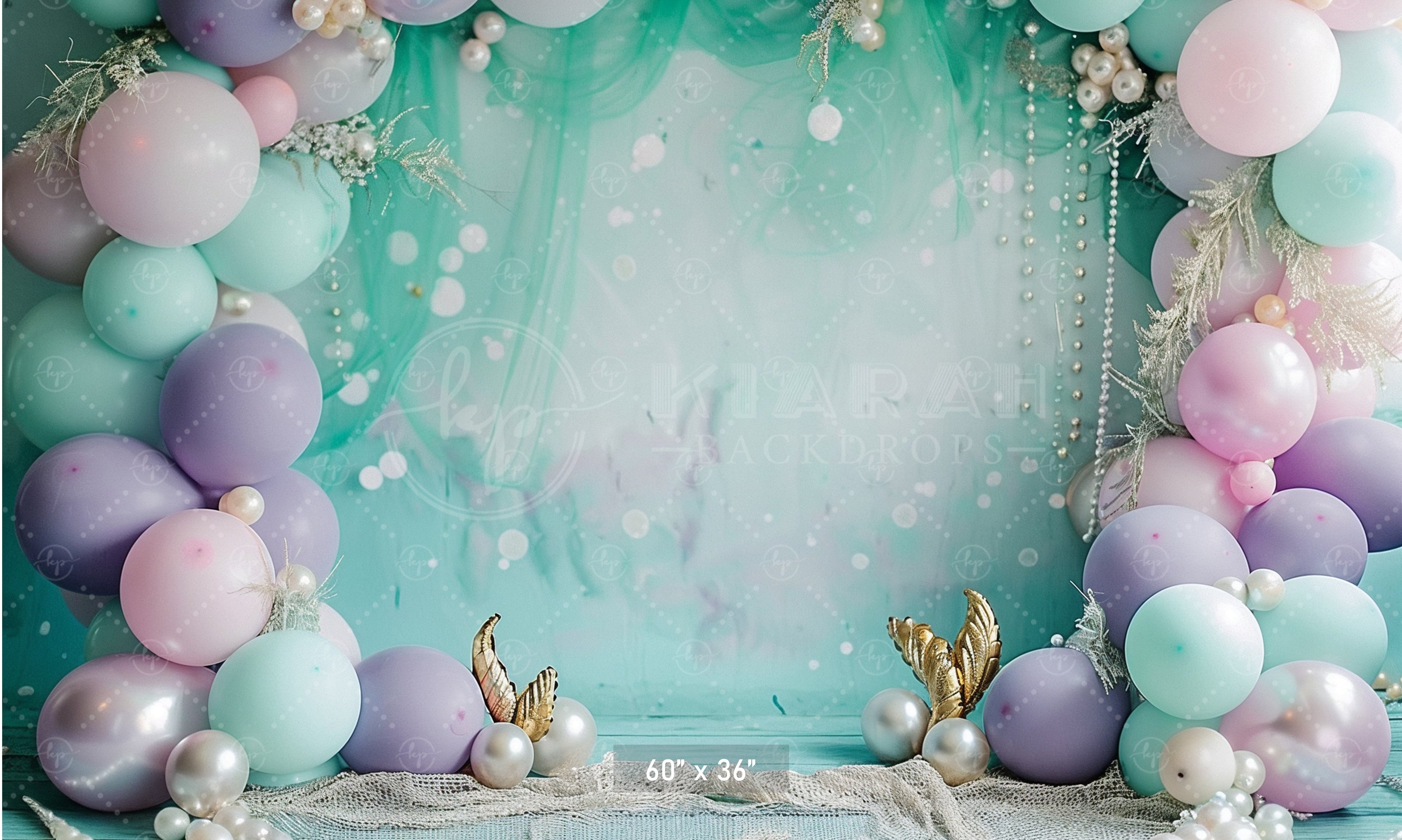 Mermaid Pearls and Pastel Elegance Backdrop