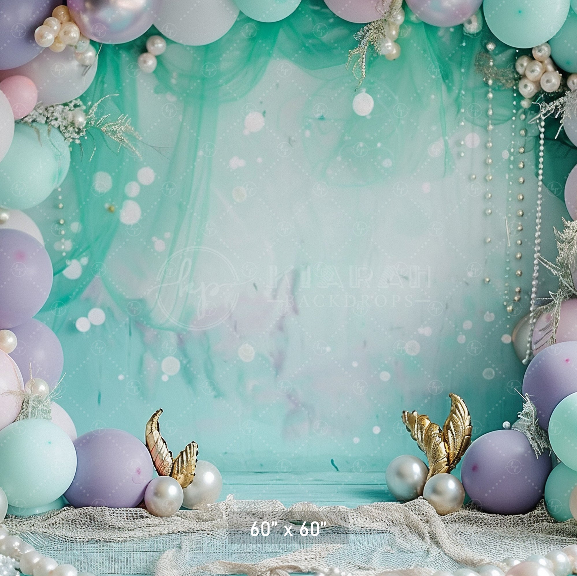 Mermaid Pearls and Pastel Elegance Backdrop