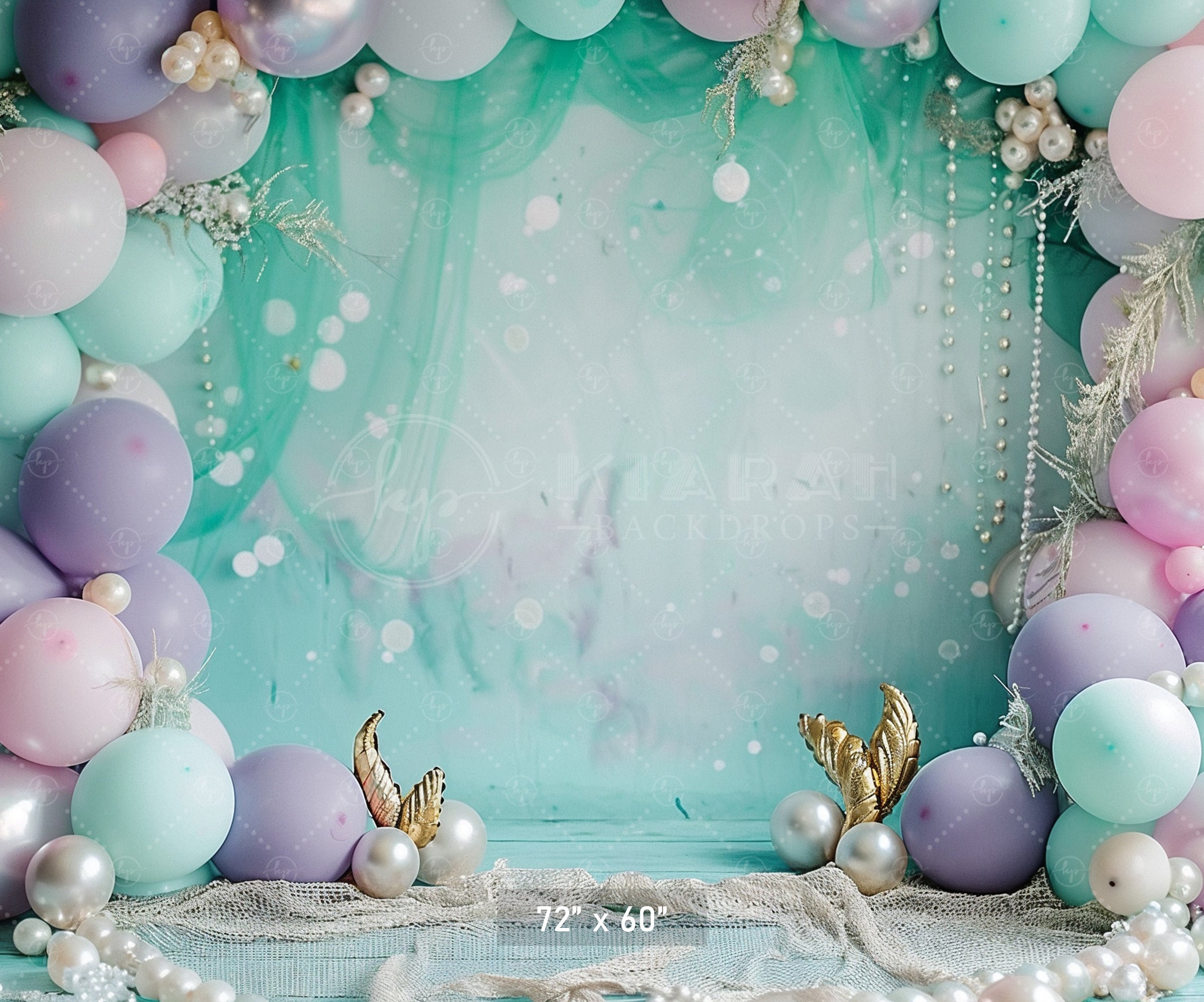 Mermaid Pearls and Pastel Elegance Backdrop