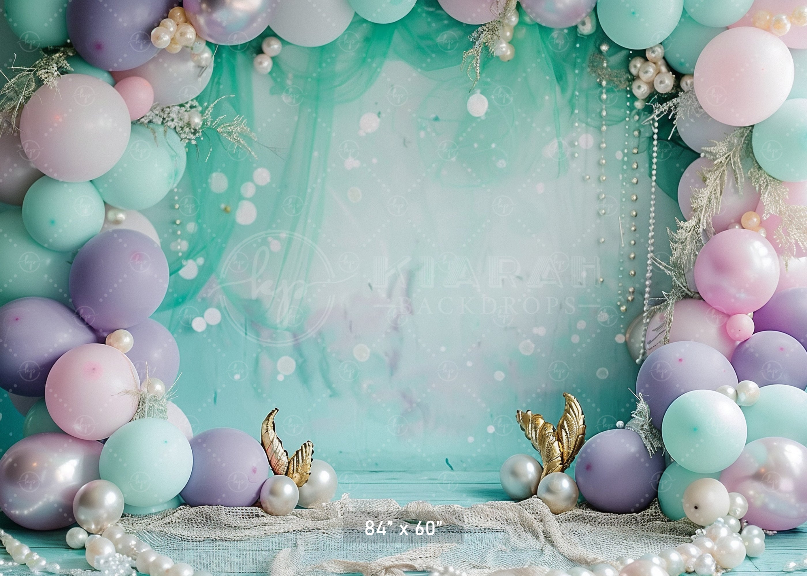Mermaid Pearls and Pastel Elegance Backdrop