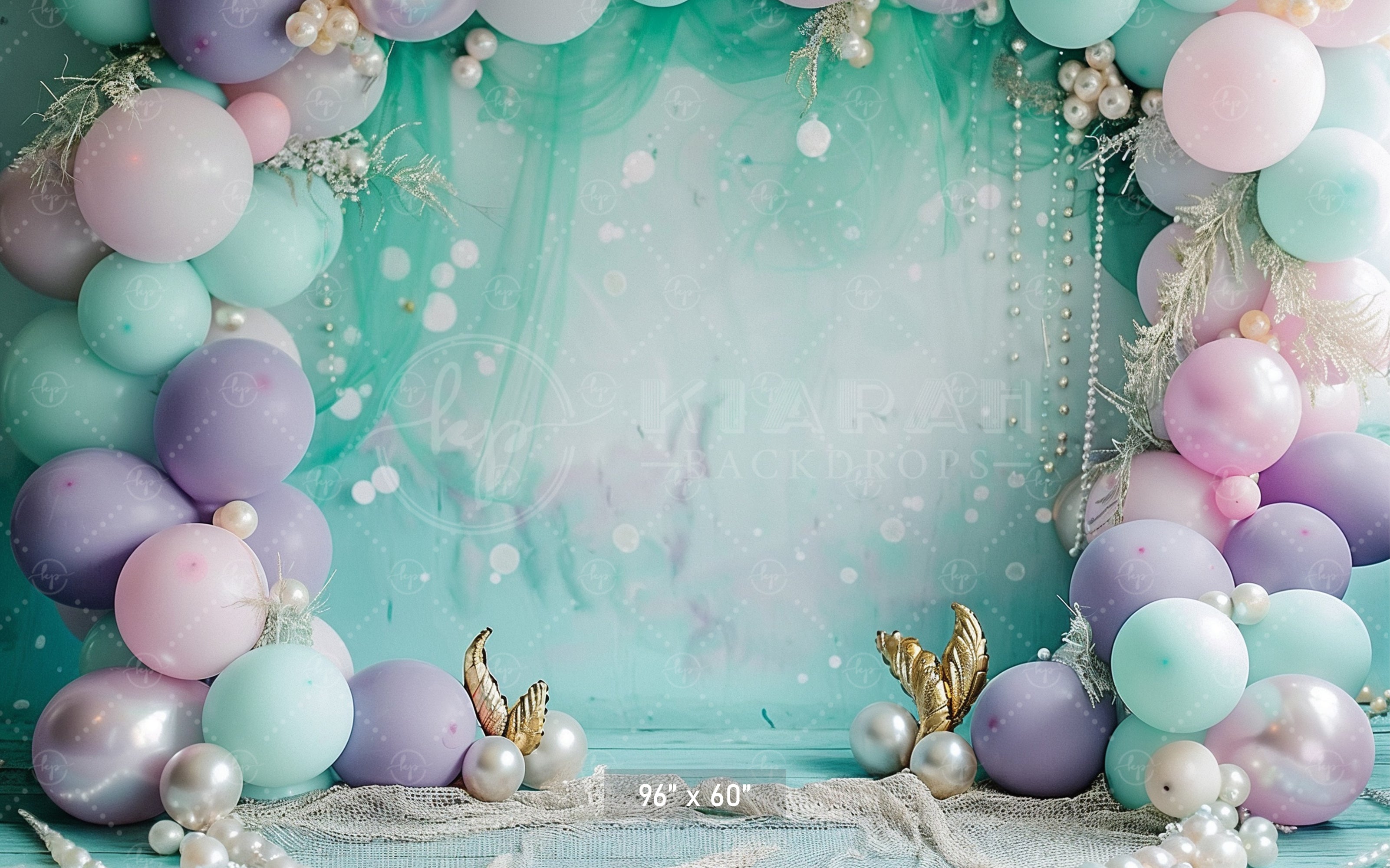 Mermaid Pearls and Pastel Elegance Backdrop