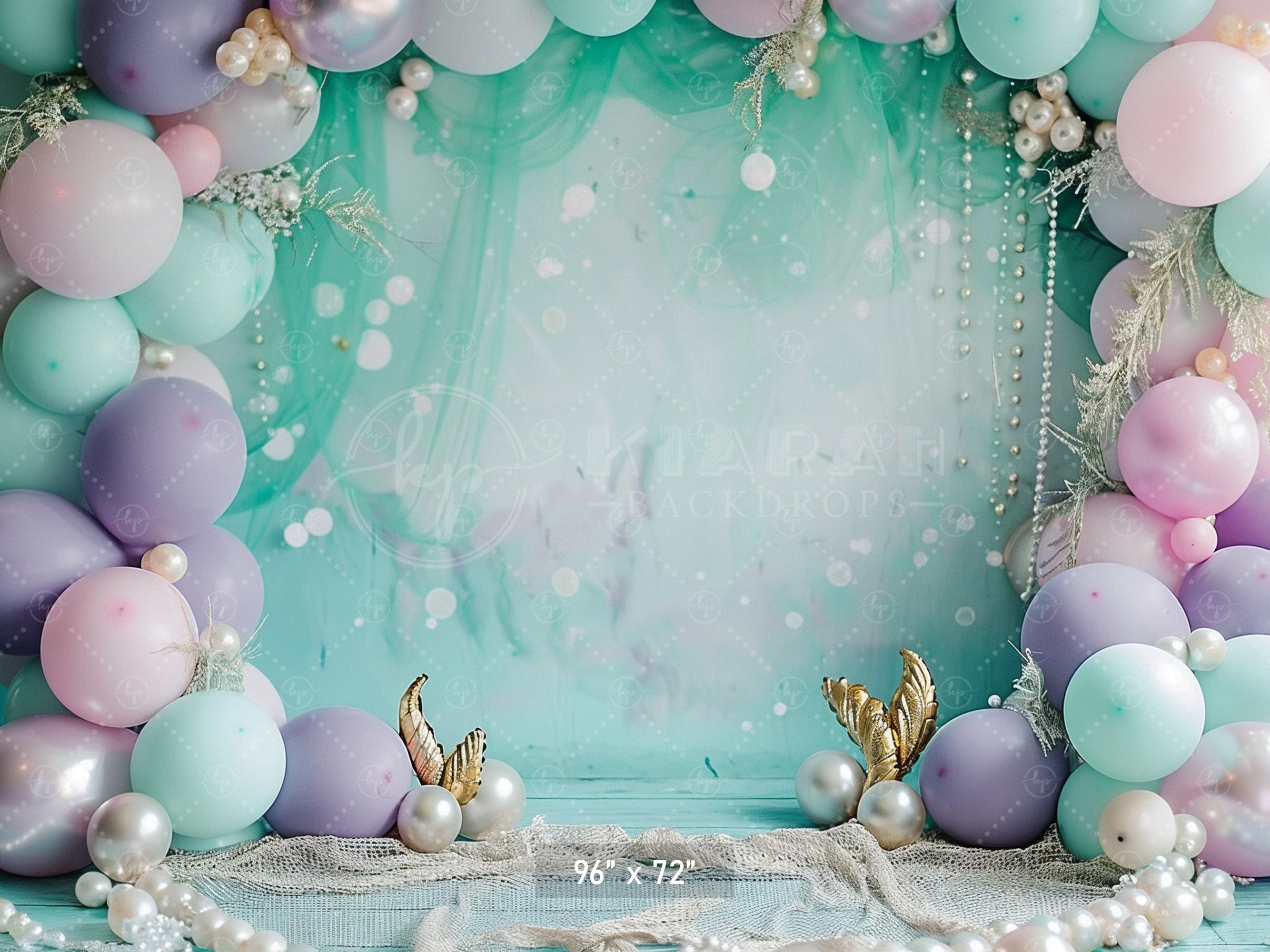 Mermaid Pearls and Pastel Elegance Backdrop
