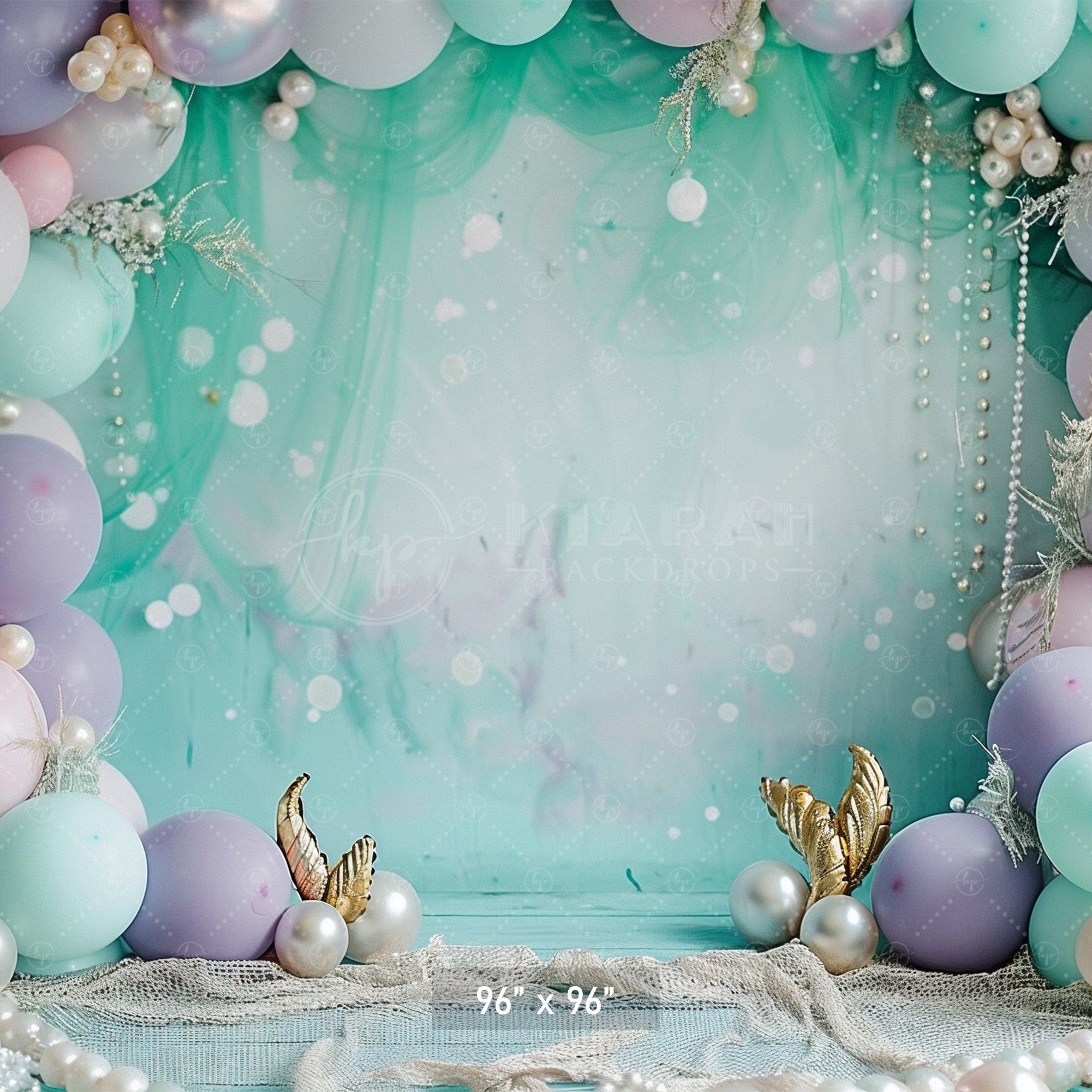 Mermaid Pearls and Pastel Elegance Backdrop
