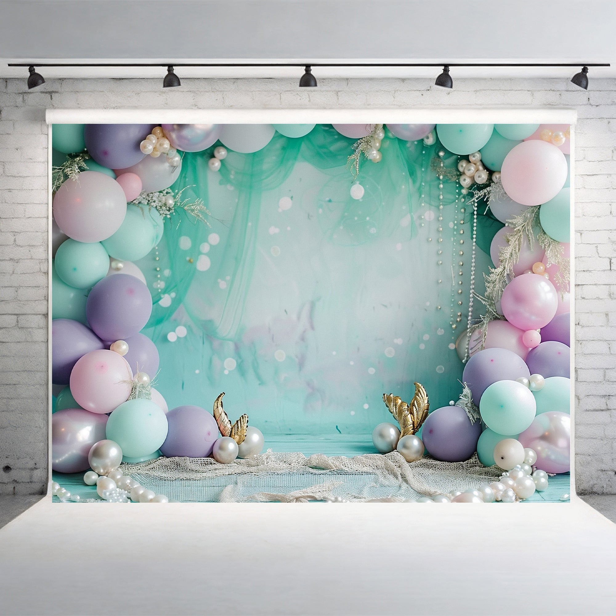 Mermaid Pearls and Pastel Elegance Backdrop