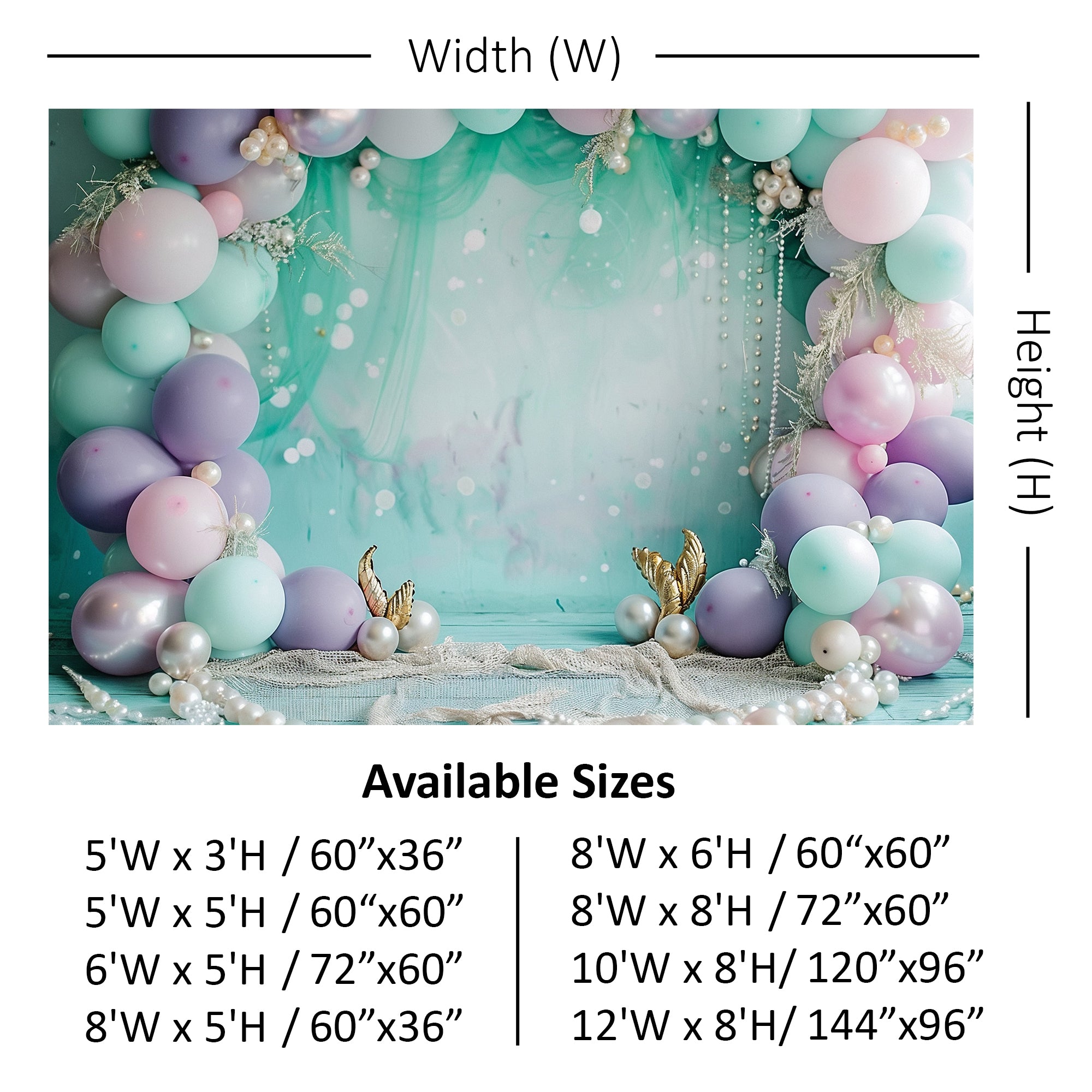 Mermaid Pearls and Pastel Elegance Backdrop
