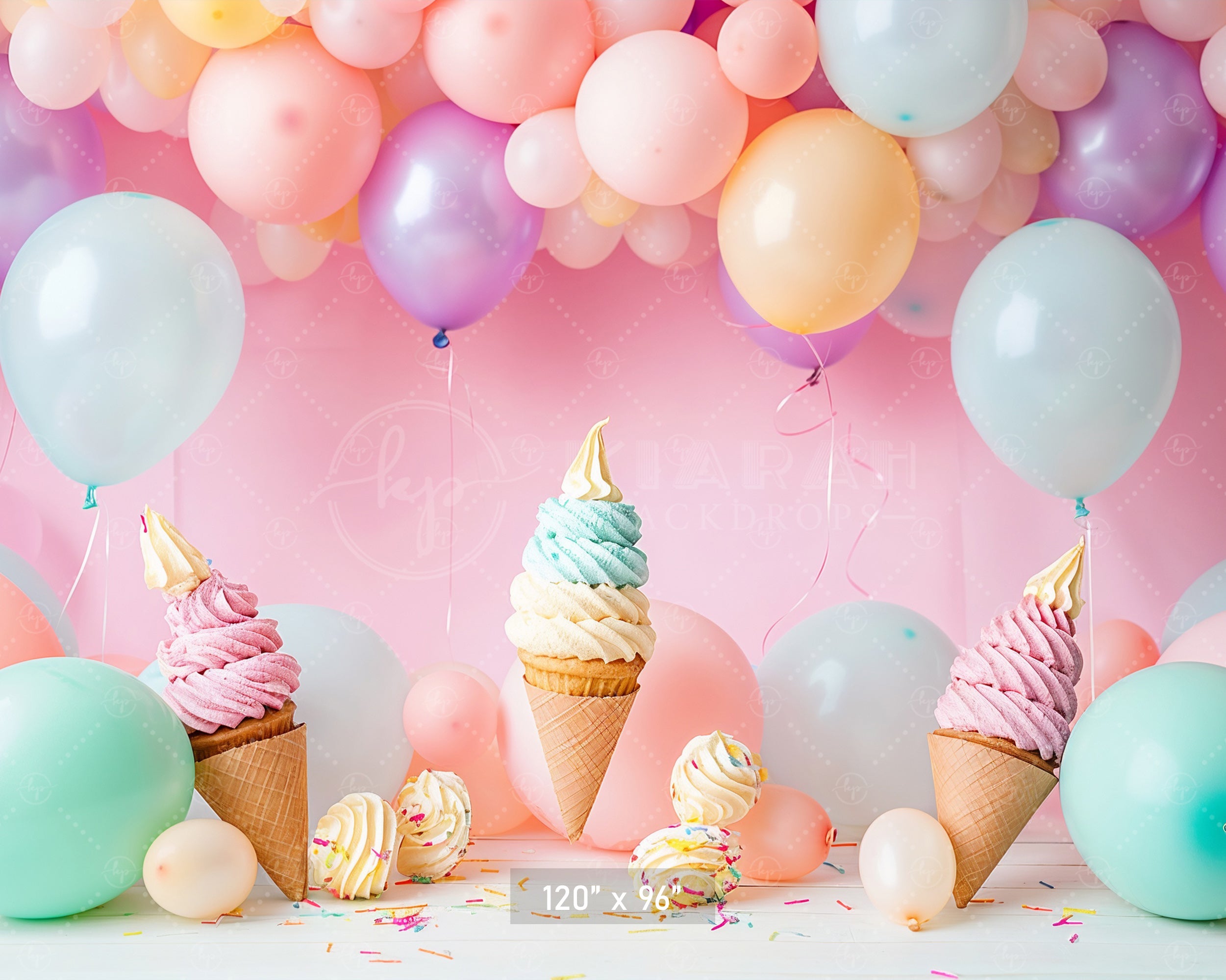 Ice Cream Cone Party Backdrop