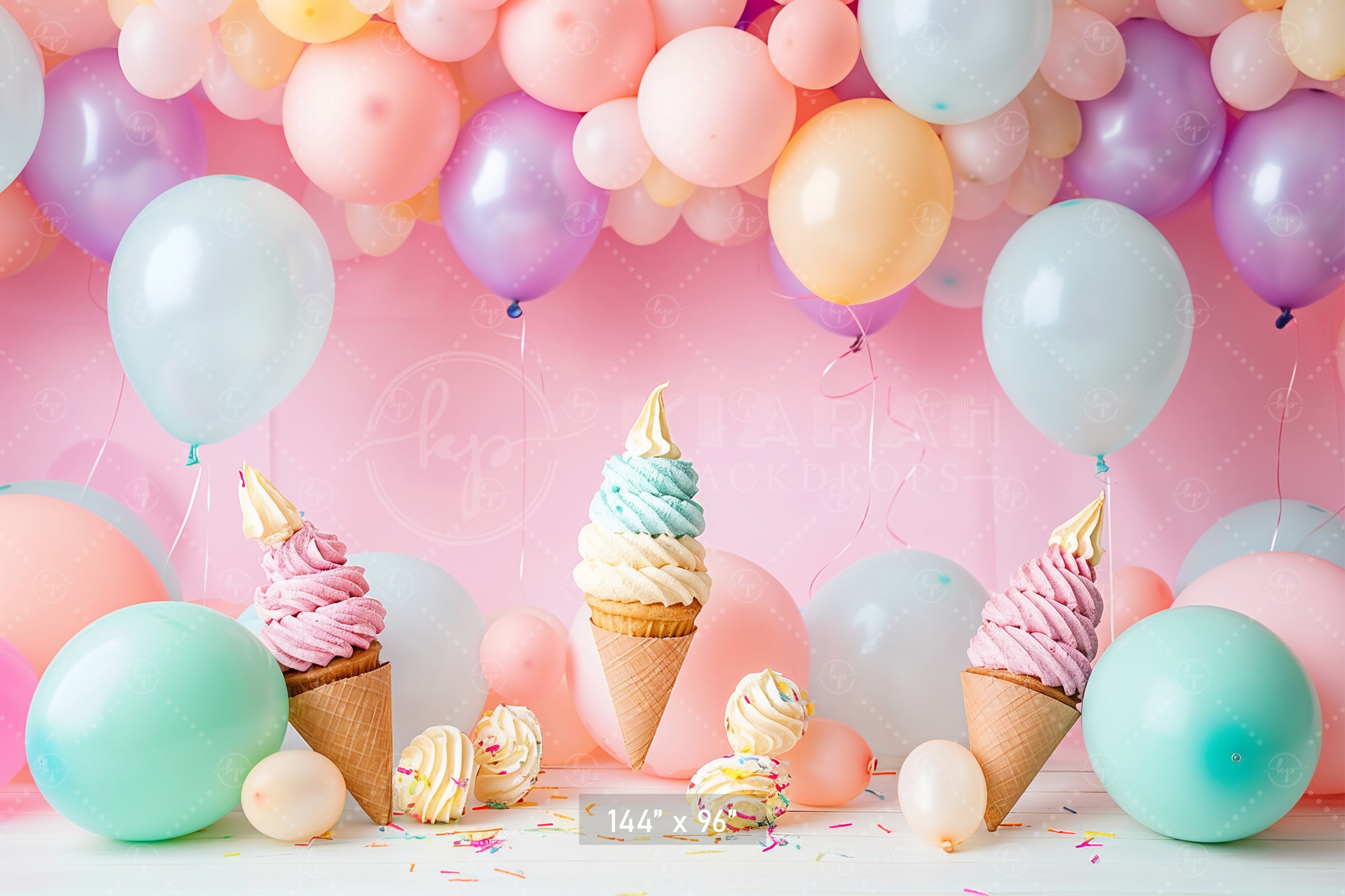 Ice Cream Cone Party Backdrop