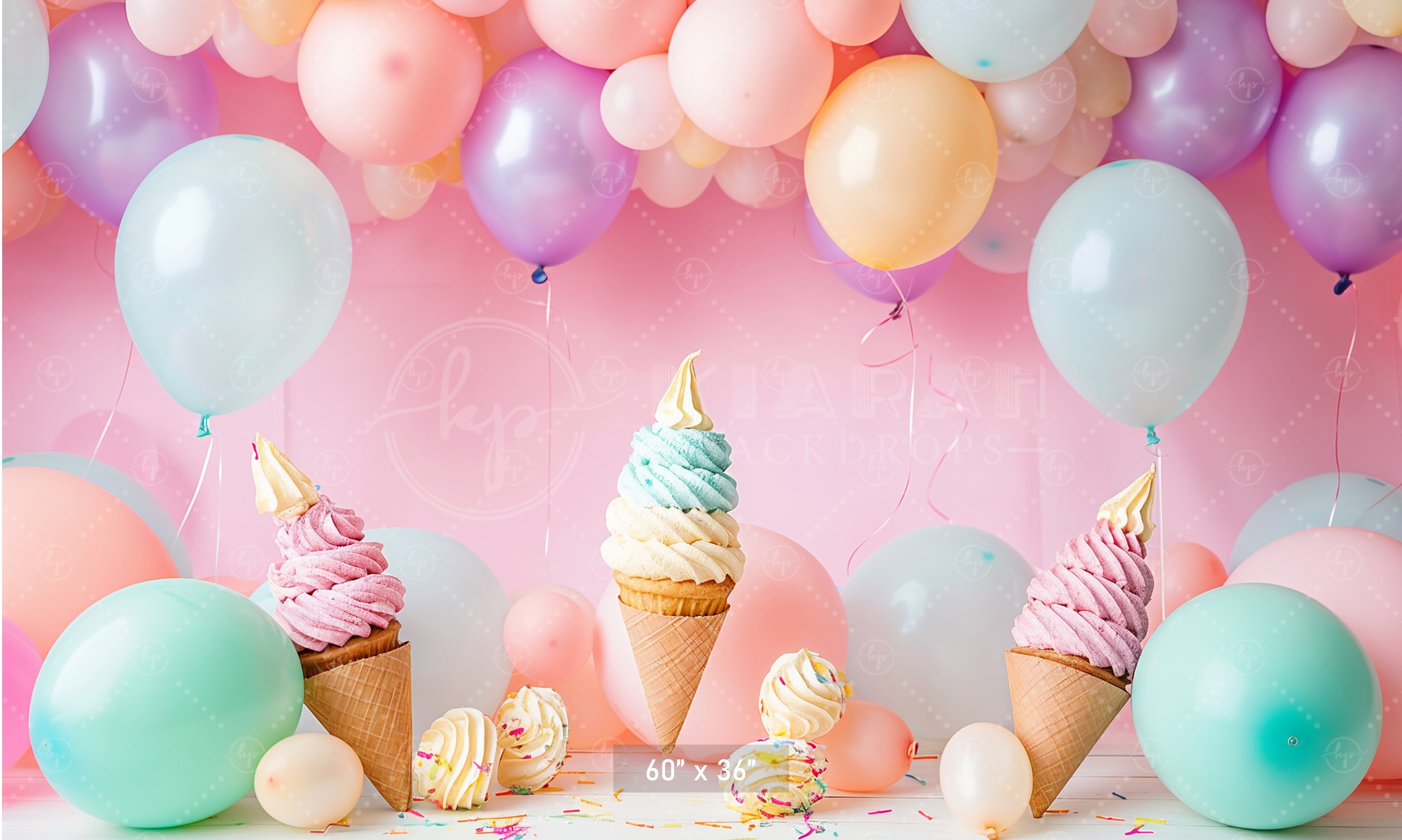 Ice Cream Cone Party Backdrop