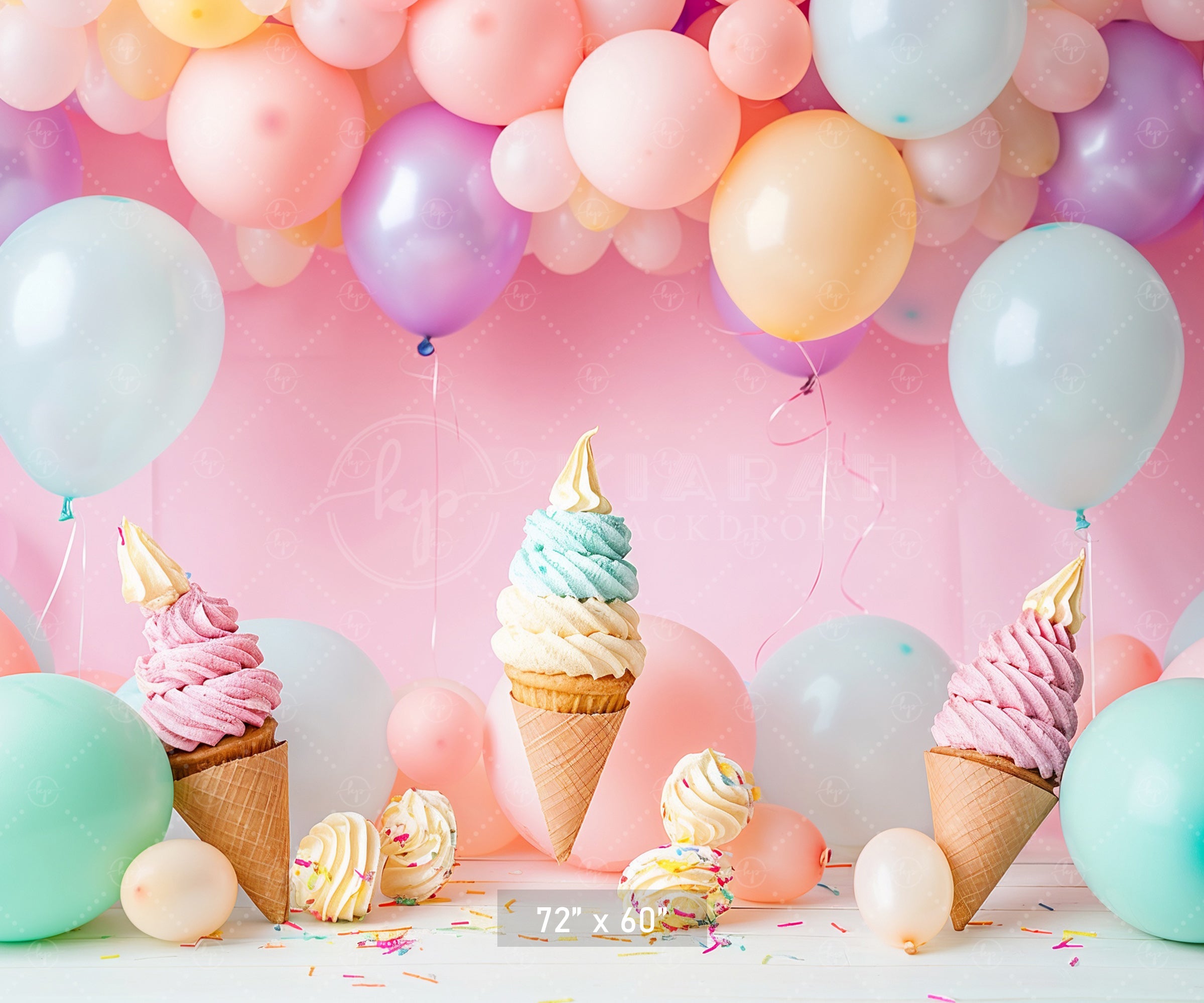 Ice Cream Cone Party Backdrop