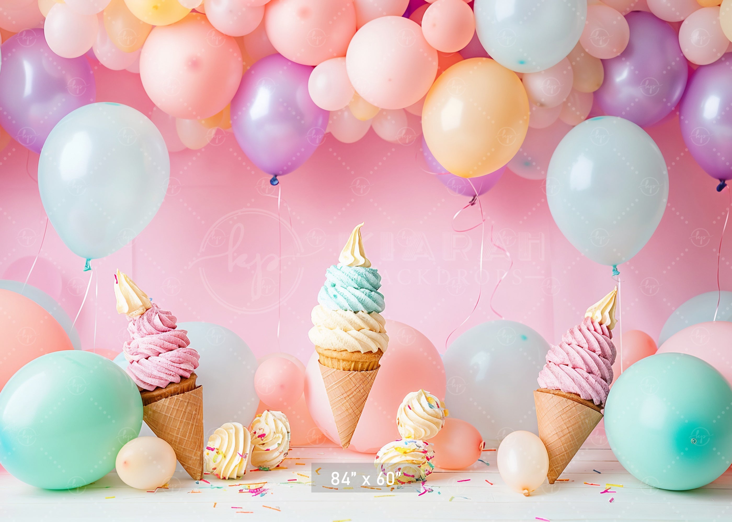 Ice Cream Cone Party Backdrop