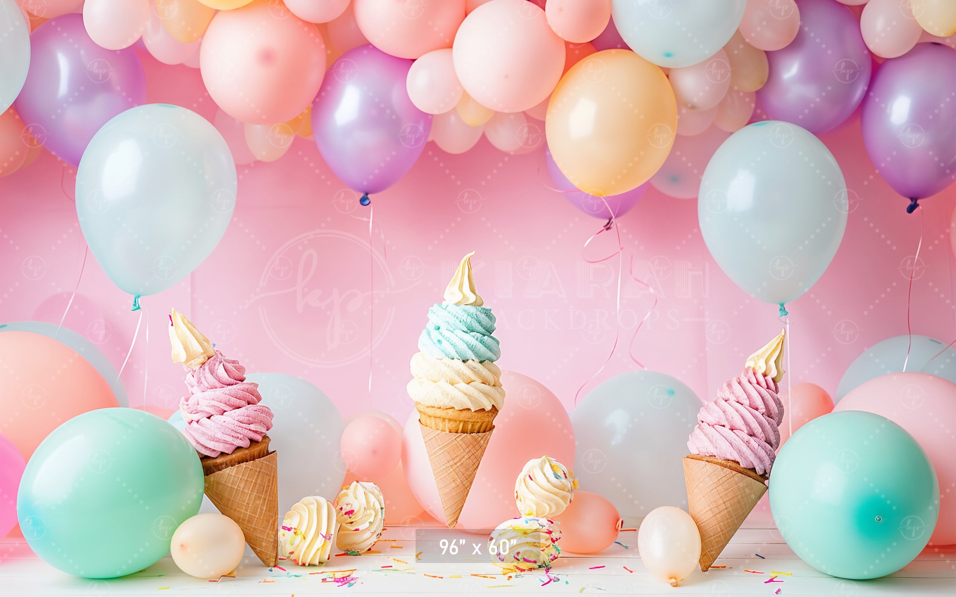 Ice Cream Cone Party Backdrop