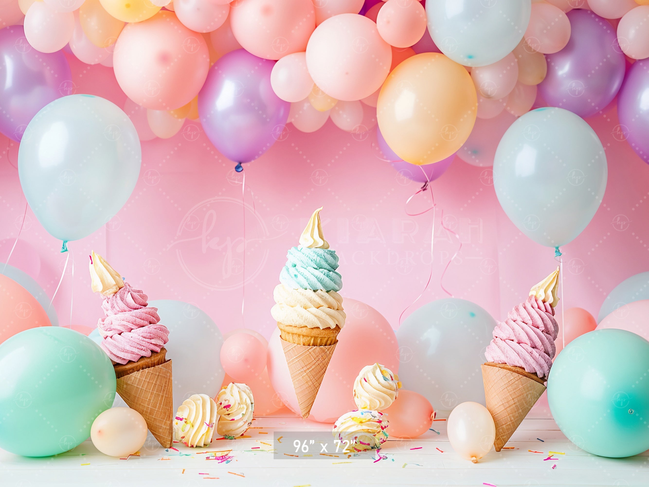 Ice Cream Cone Party Backdrop